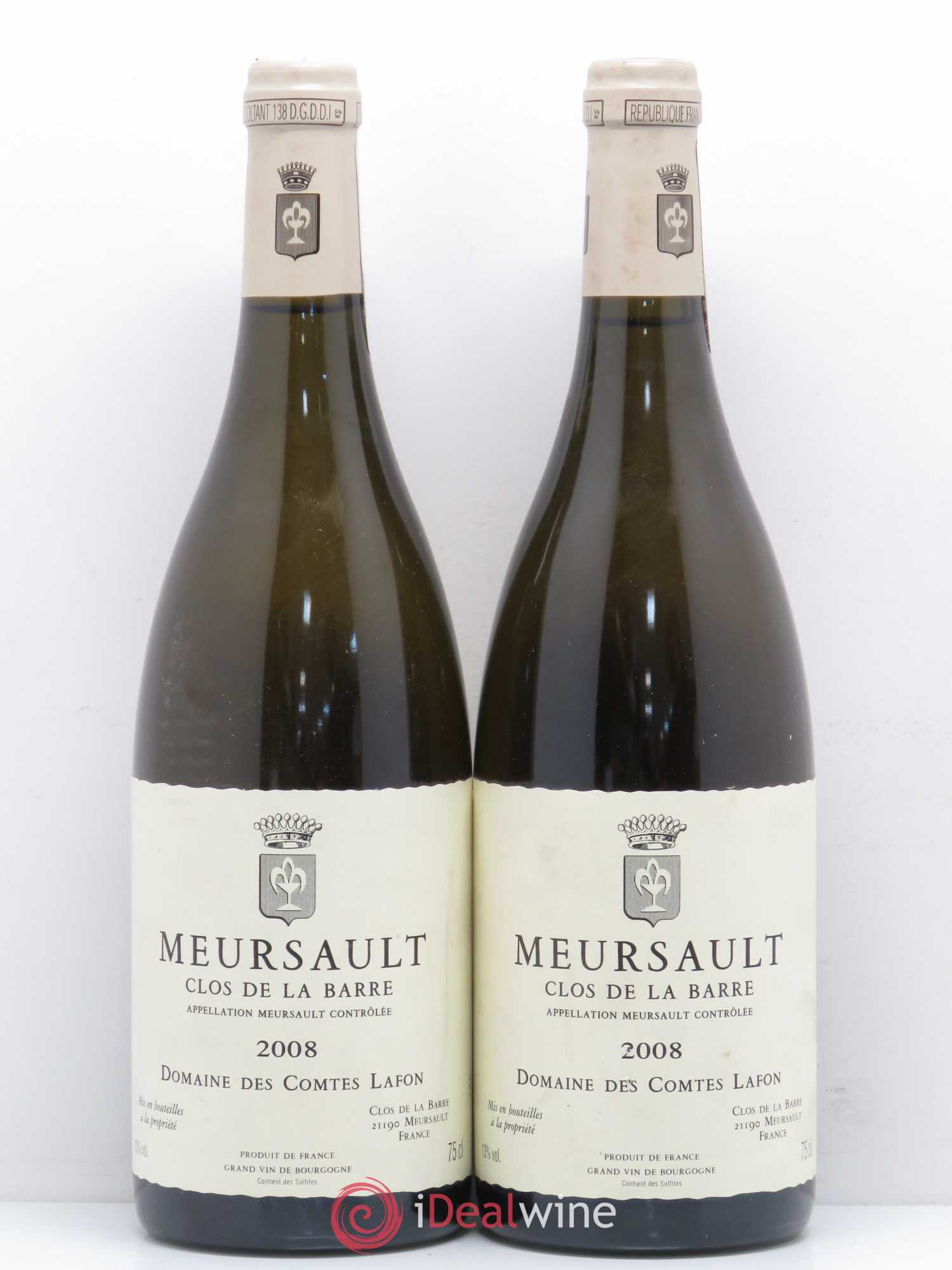 Meursault Clos de la Barre Comtes Lafon (Domaine des) 2008 - Lot de 2 bouteilles - 0