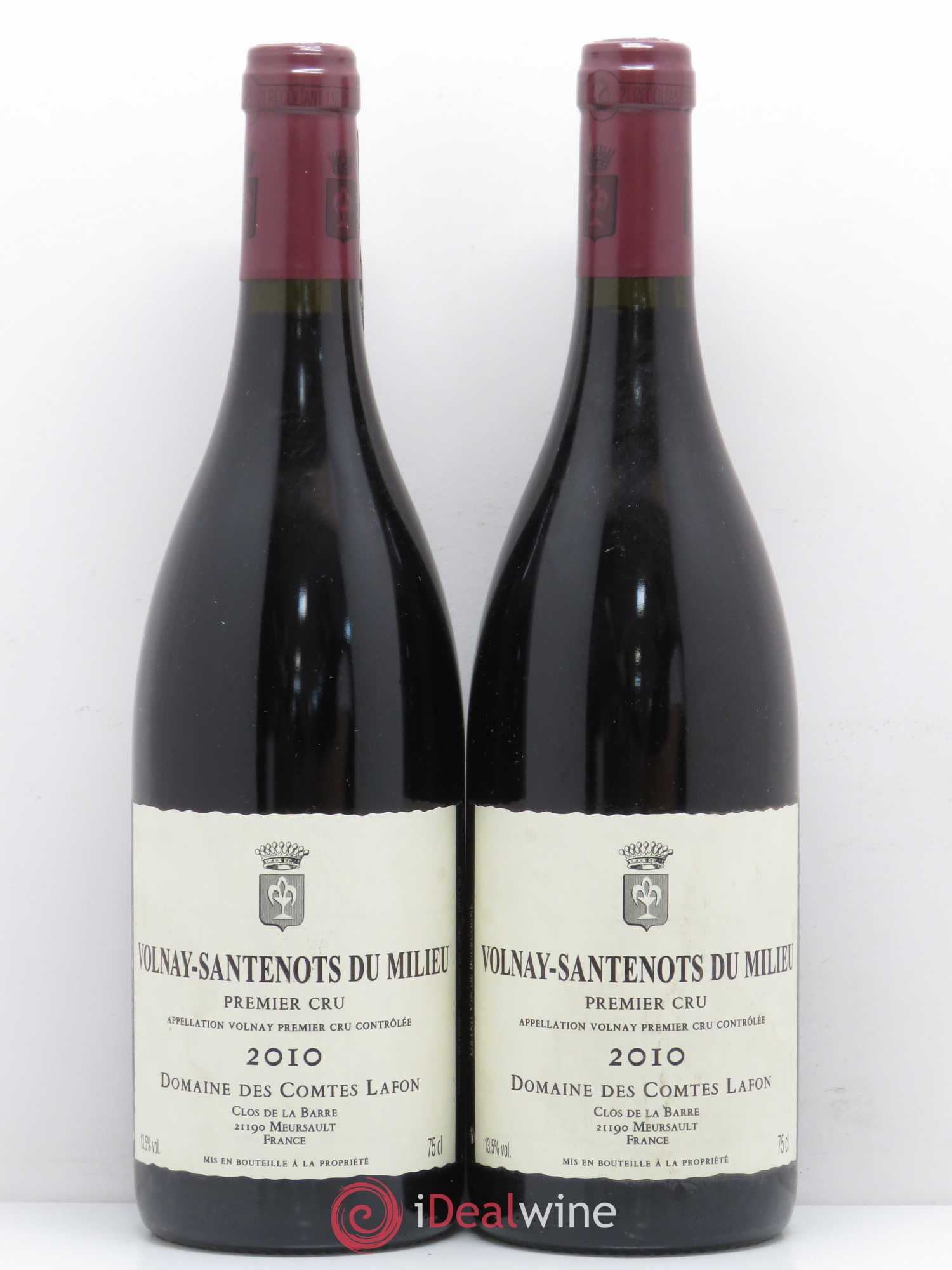 Volnay 1er Cru Santenots du Milieu Comtes Lafon (Domaine des) 2010 - Lot de 2 bouteilles - 0