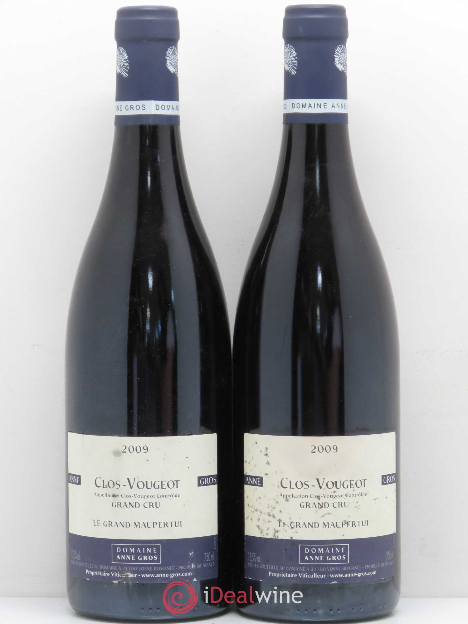Clos de Vougeot Grand Cru Le Grand Maupertui Anne Gros 2009 - Lot de 2 bouteilles - 0