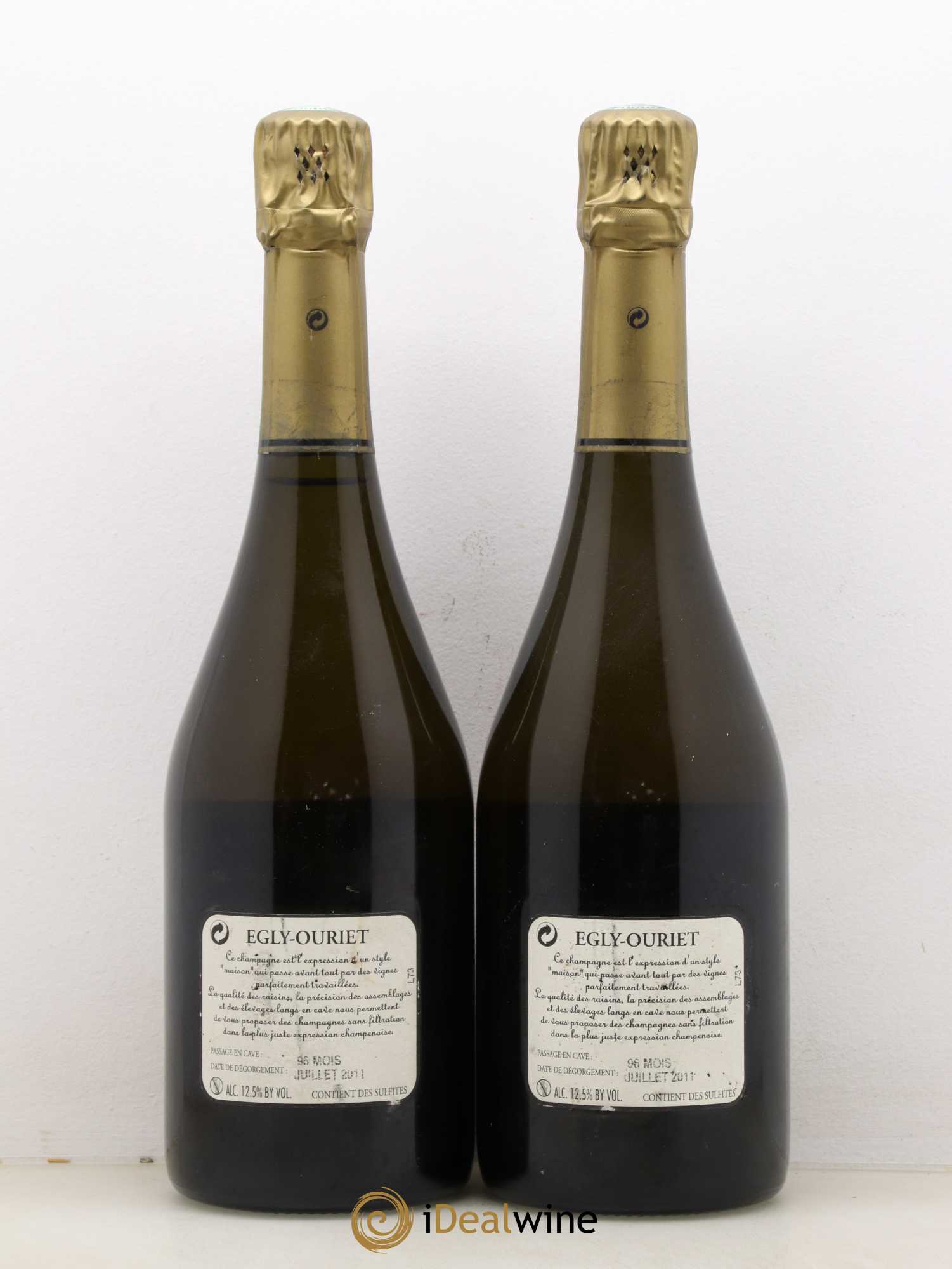 Ambonnay Vieilles Vignes Brut Millésimé Egly-Ouriet Dégorgement 2011 2002 - Lot de 2 bouteilles - 1