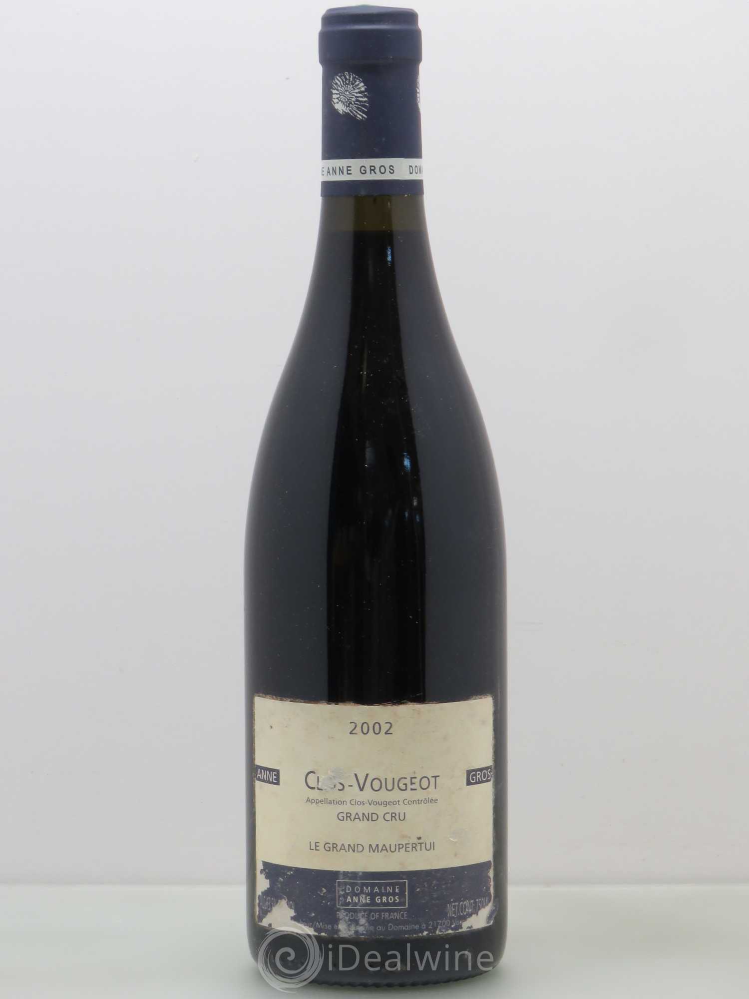 Clos de Vougeot Grand Cru Le Grand Maupertui Anne Gros 2002 - Lot de 1 bouteille - 0