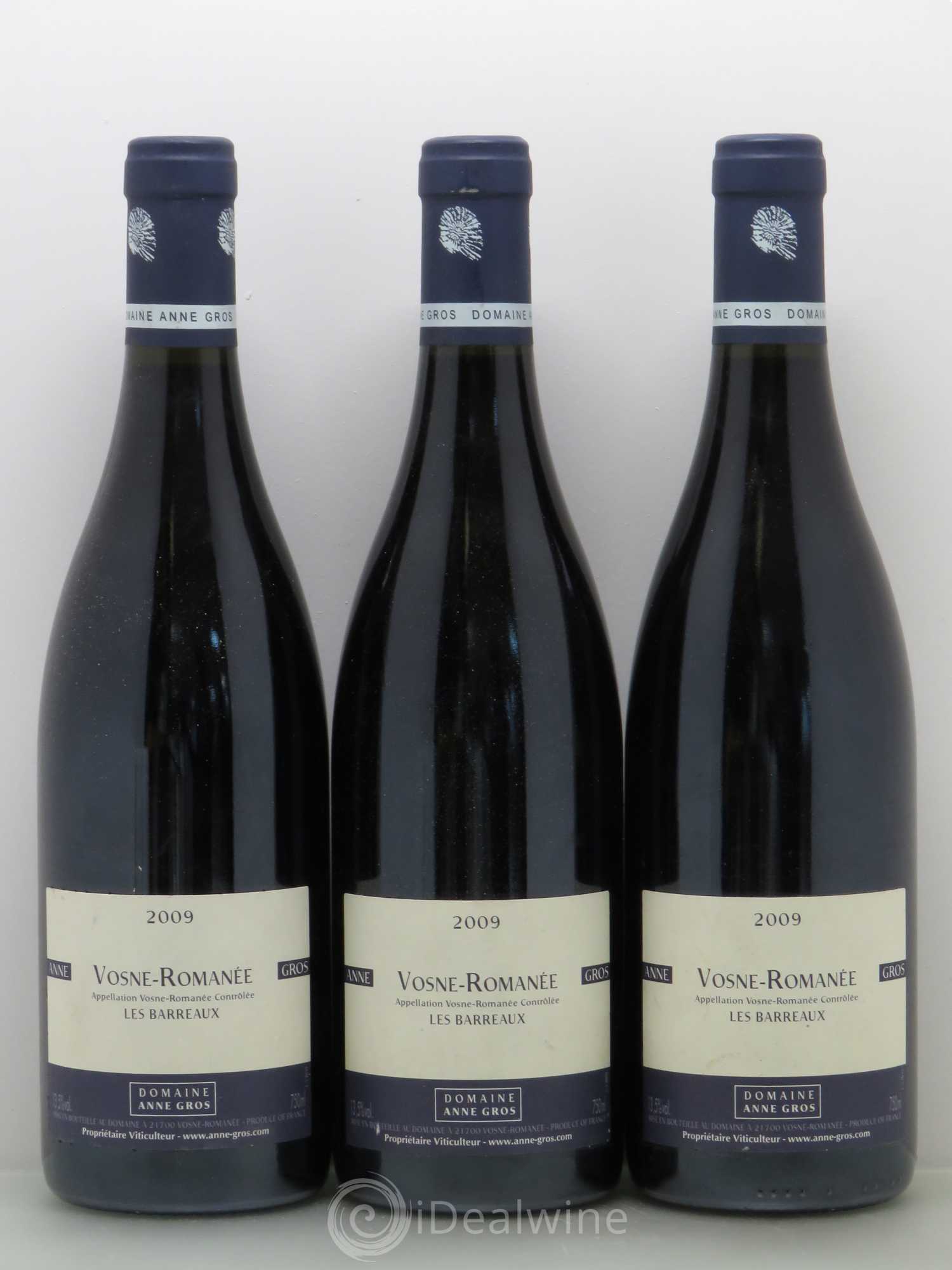 Vosne-Romanée Les Barreaux Anne Gros 2009 - Lot de 3 bouteilles - 0