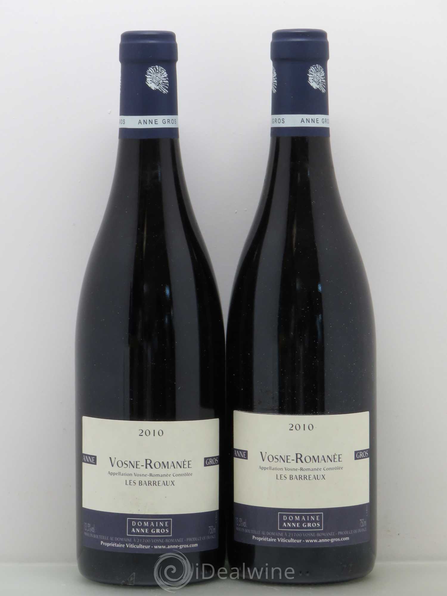 Vosne-Romanée Les Barreaux Anne Gros 2010 - Lot de 2 bouteilles - 0