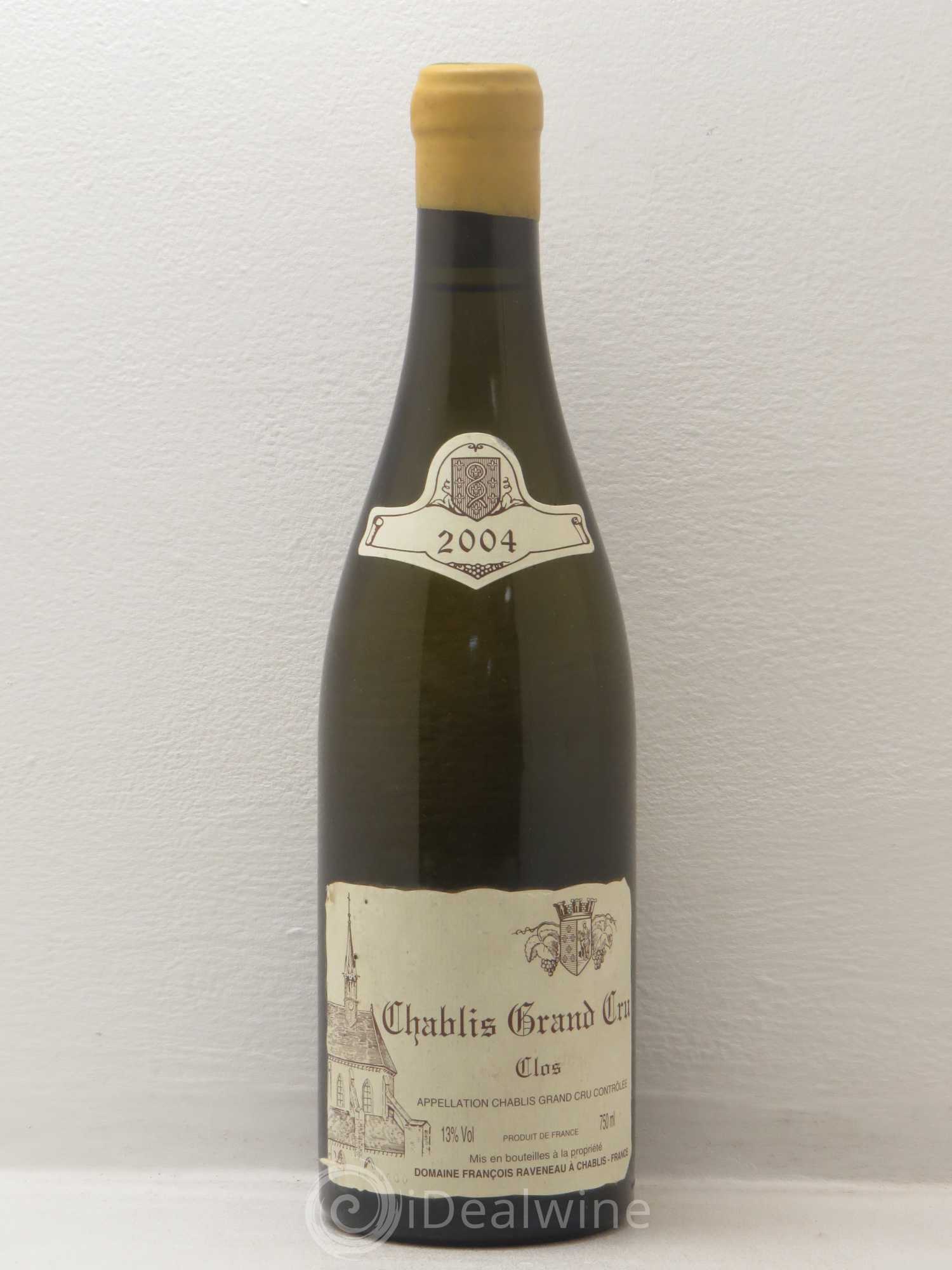 Chablis Grand Cru Clos Raveneau (Domaine) 2004 - Lot de 1 bouteille - 0