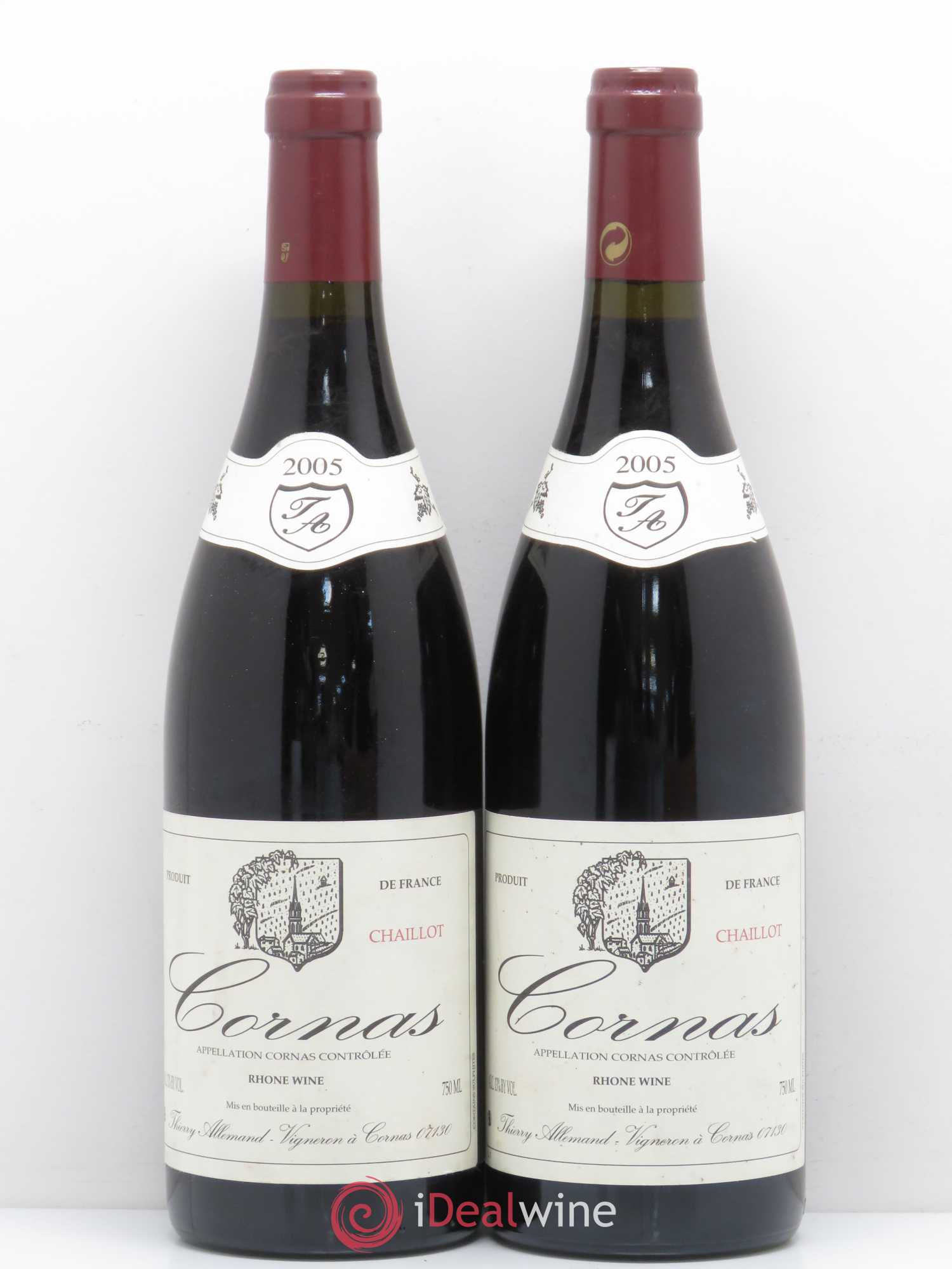 Cornas Chaillot Thierry Allemand 2005 - Lot de 2 bouteilles - 0