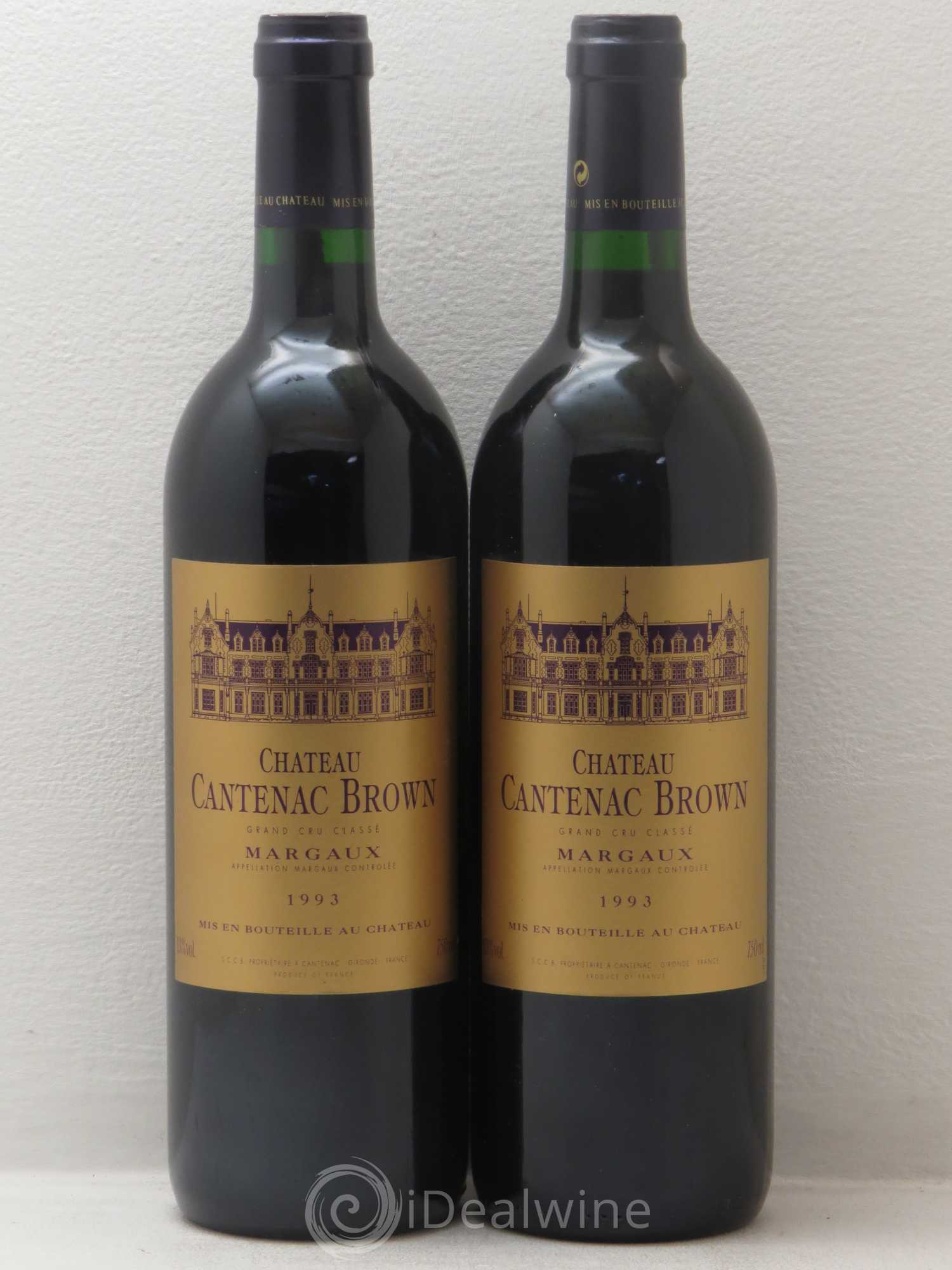 Château Cantenac Brown 3ème Grand Cru Classé 1993 - Lot de 2 bouteilles - 0