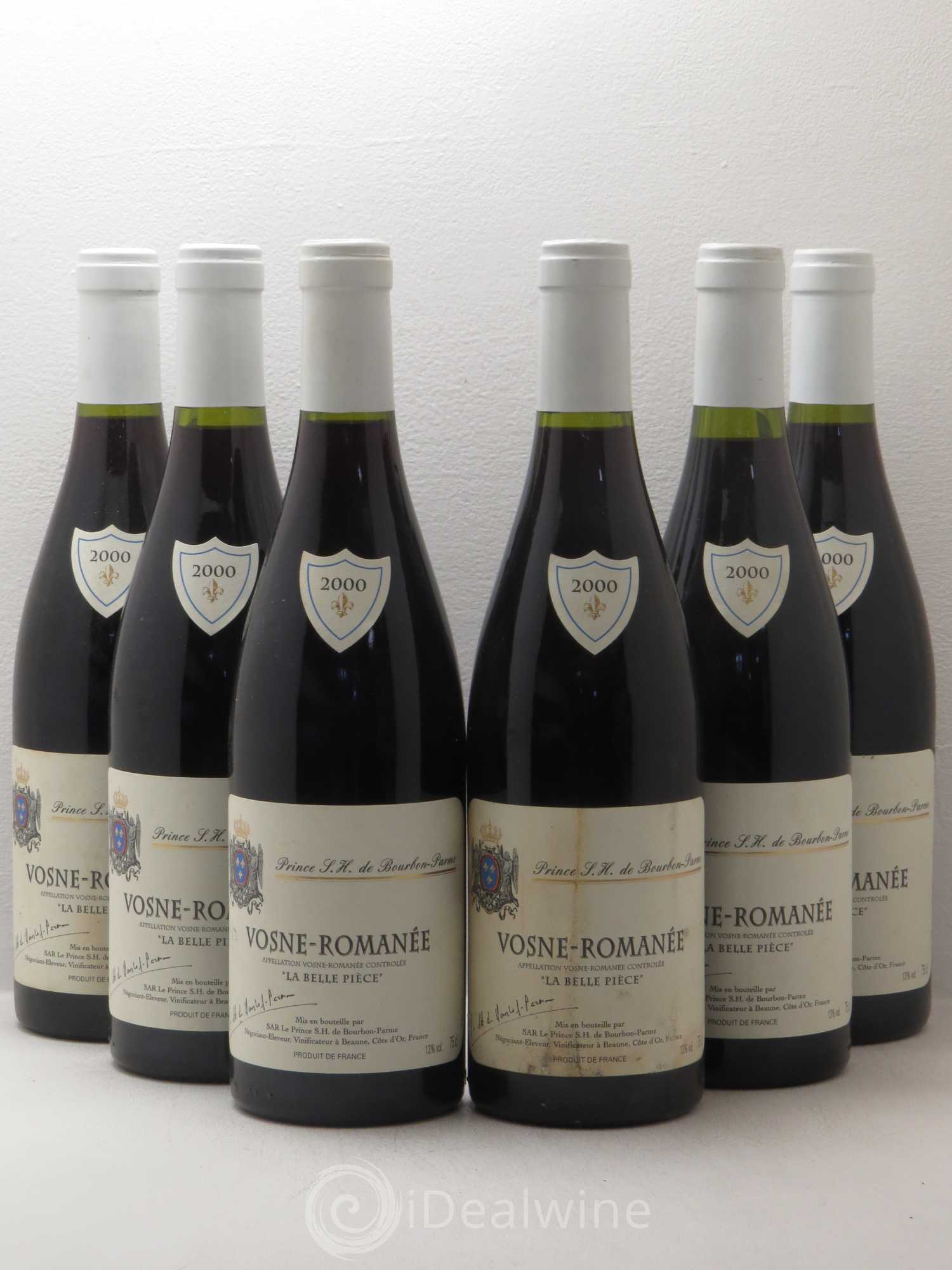 Vosne-Romanée La Belle Pièce prince SH de Bourbon Parme 2000 - Posten von 6 Flaschen - 0