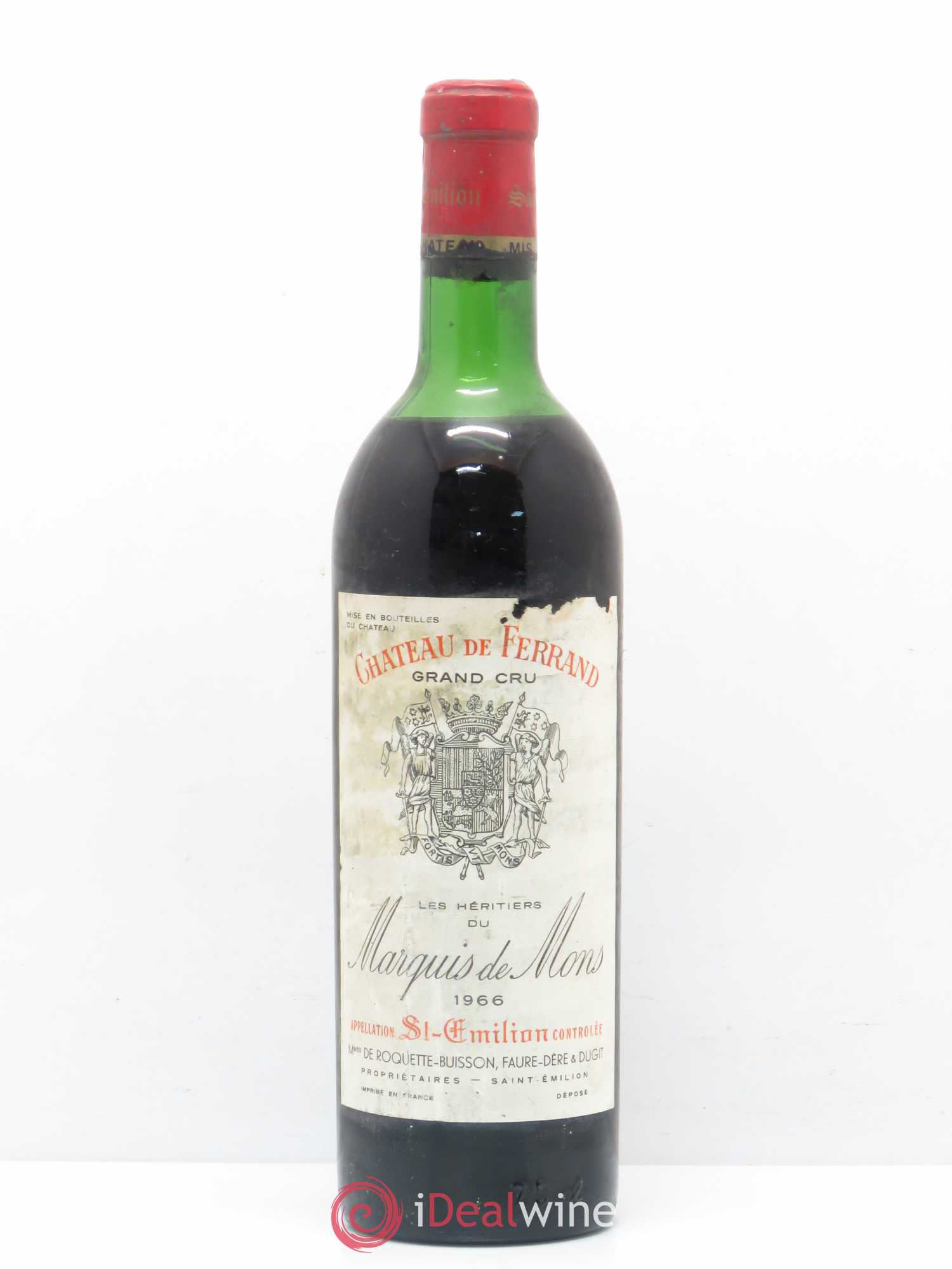 Château de Ferrand Grand Cru Classé 1966 - Lot de 1 bouteille - 0