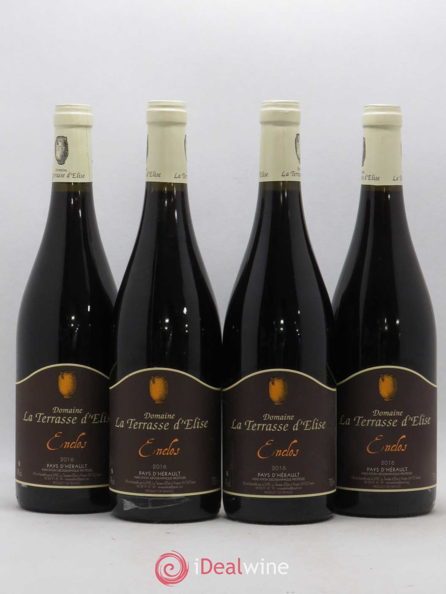 Pays d'Hérault L'Enclos Terrasse d'Elise (Domaine de la) 2016 - Lot de 4 bouteilles - 0
