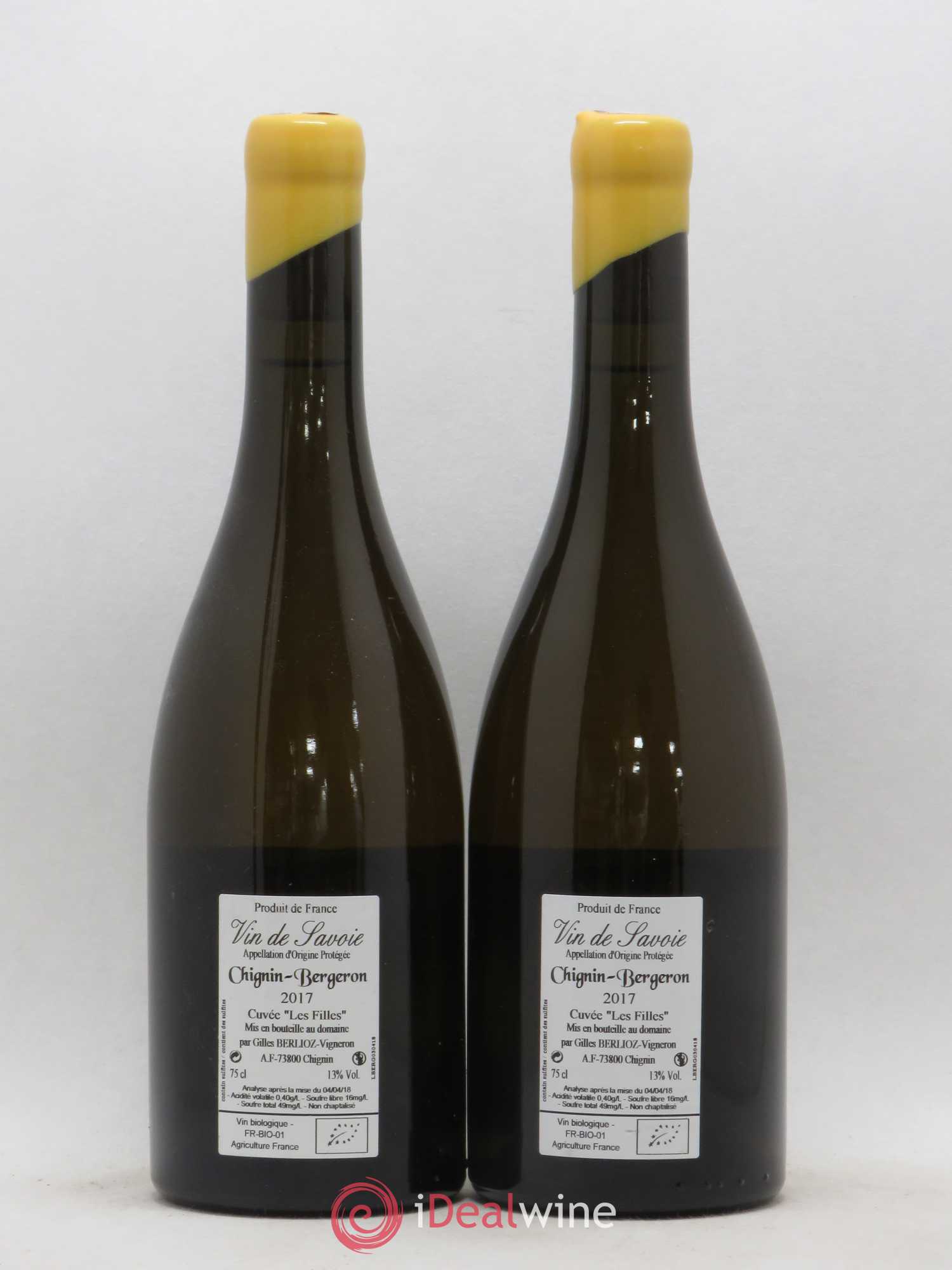 Vin de Savoie Chignin-Bergeron Les Filles Gilles Berlioz 2017 - Lot de 2 bouteilles - 1