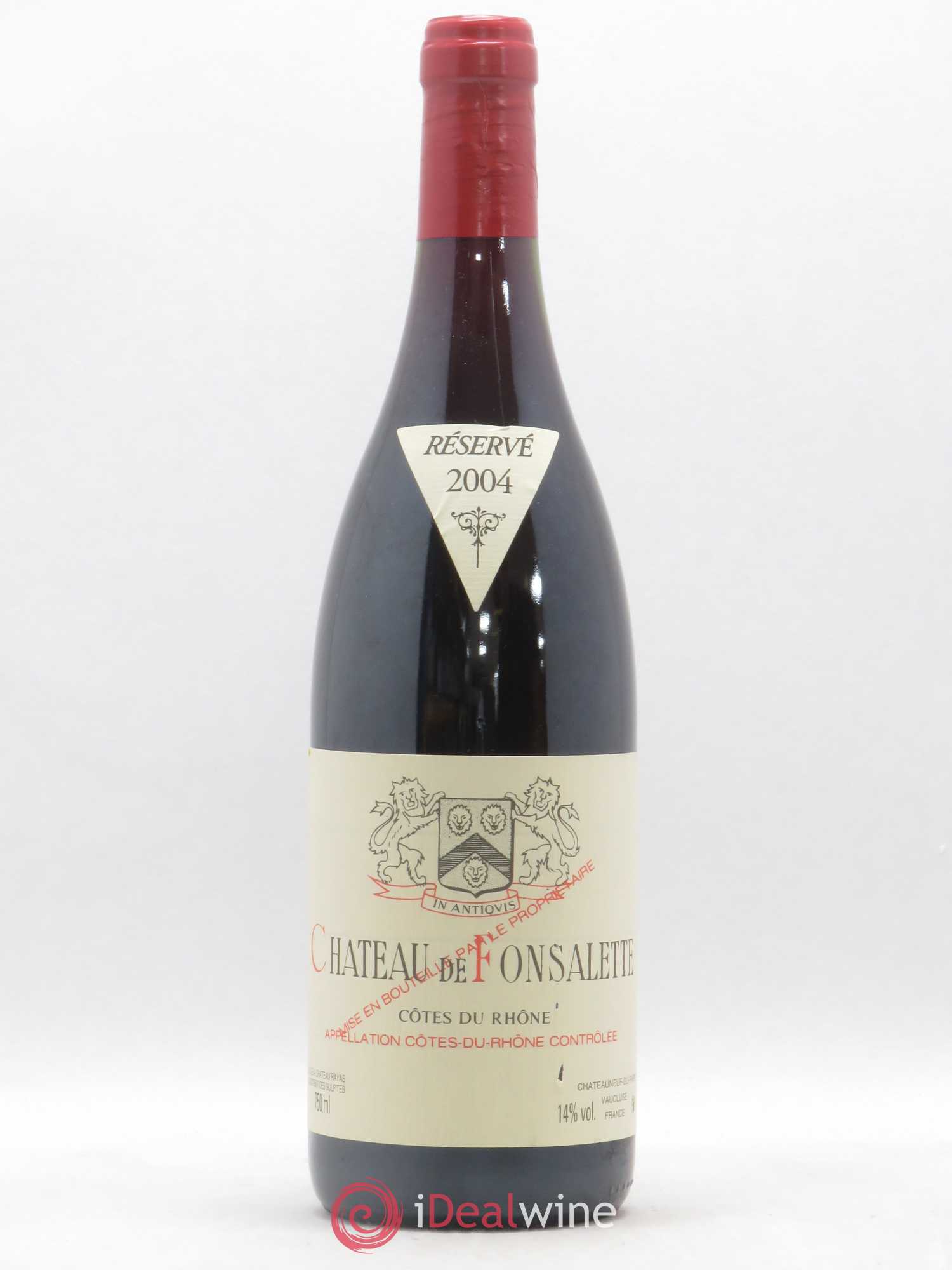 Côtes-du-Rhône Château de Fonsalette Emmanuel Reynaud 2004 - Lot de 1 bouteille - 0