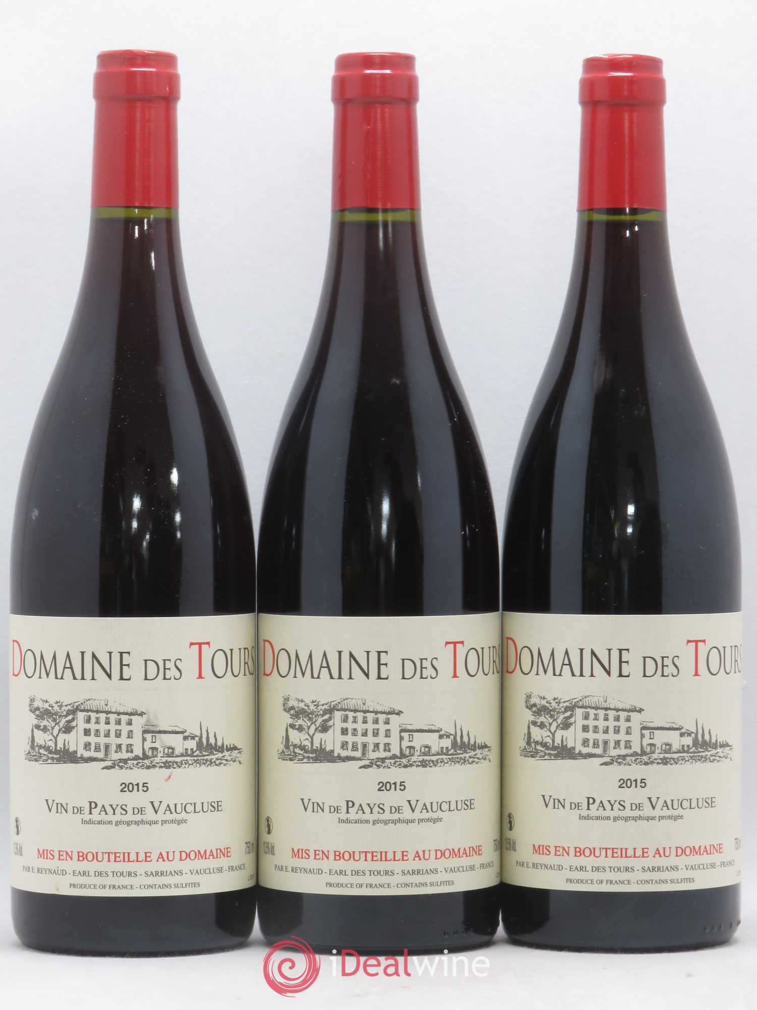 Vaucluse (Vin de Pays de Vaucluse) Domaine des Tours Emmanuel Reynaud 2015 - Lot de 3 bouteilles - 0