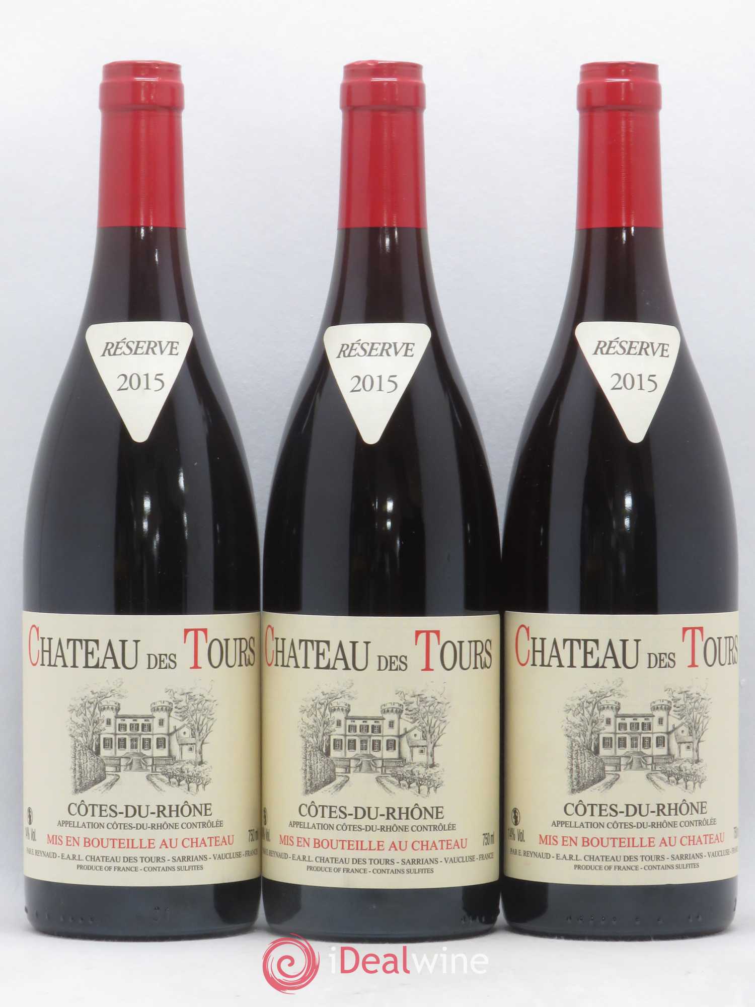 Côtes-du-Rhône Château des Tours Emmanuel Reynaud 2015 - Lot de 3 bouteilles - 0