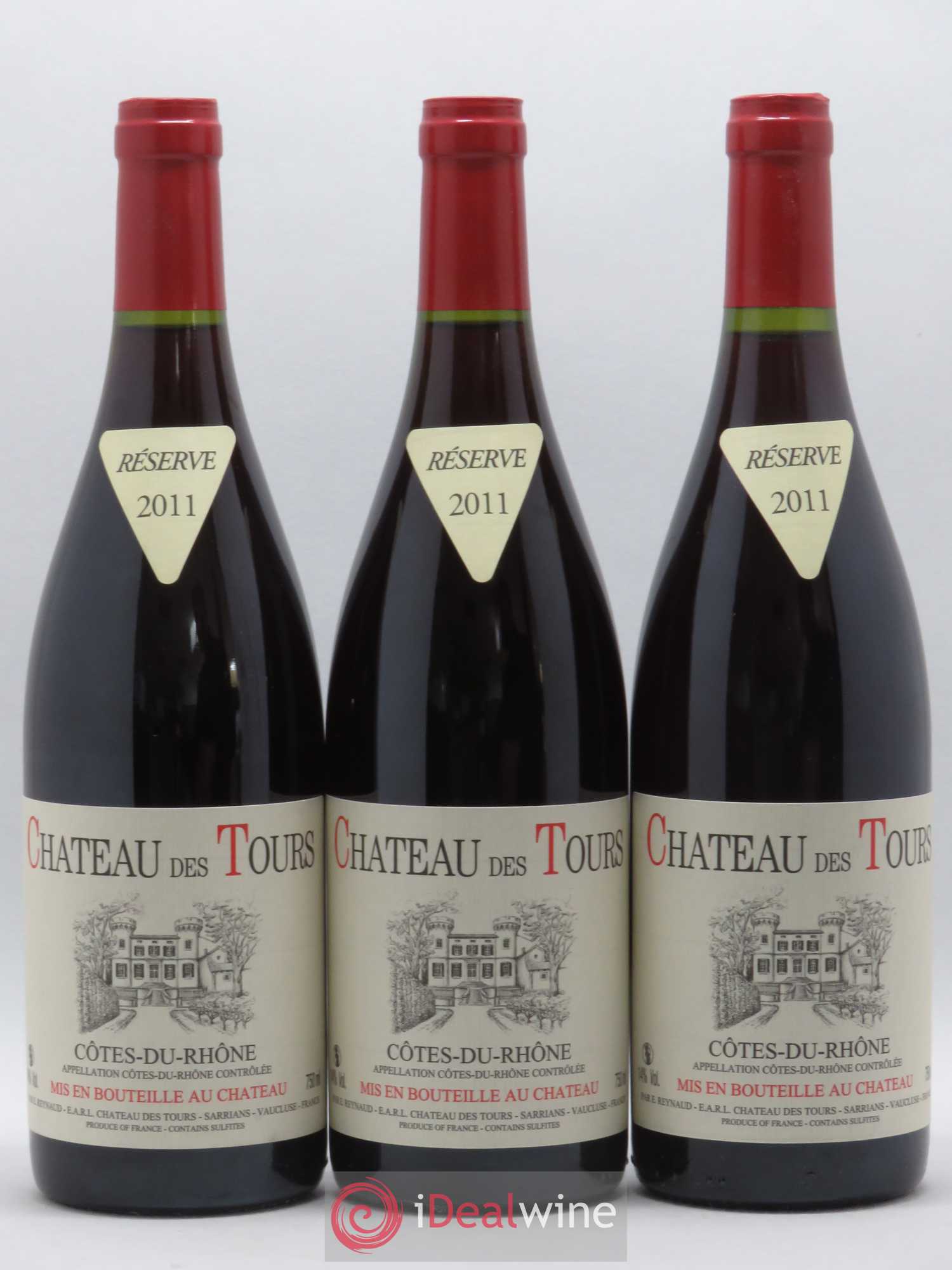 Côtes-du-Rhône Château des Tours Emmanuel Reynaud 2011 - Lot de 3 bouteilles - 0