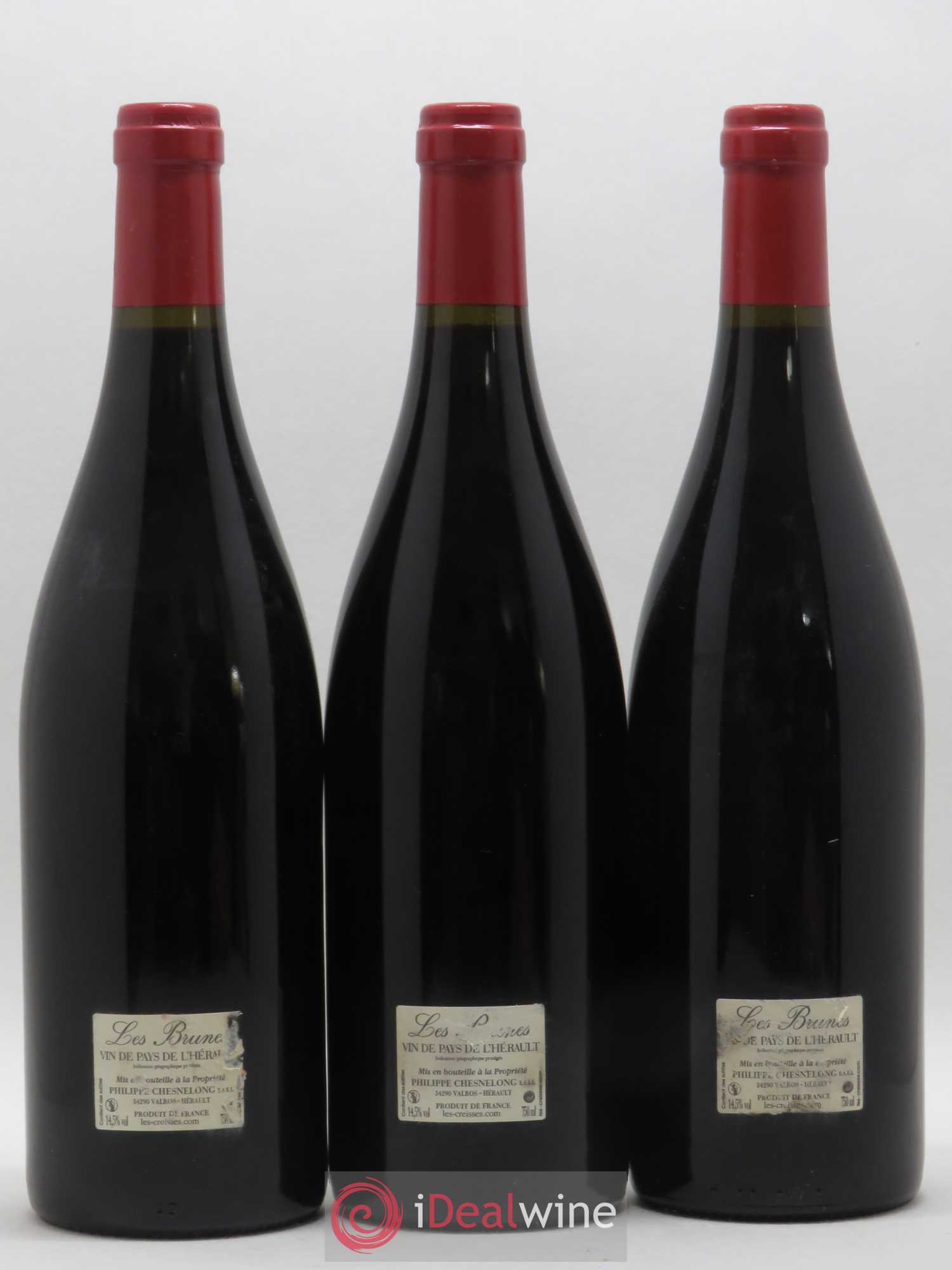 Pays d'Hérault Les Brunes Domaine Des Creisses 2014 - Posten von 3 Flaschen - 1