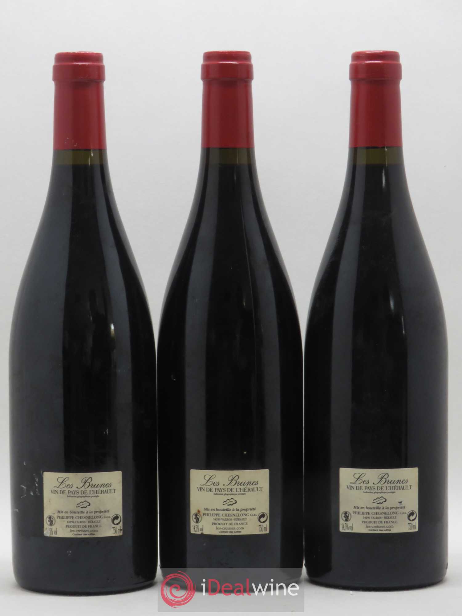 Pays d'Hérault Les Brunes Domaine Des Creisses 2015 - Posten von 3 Flaschen - 1