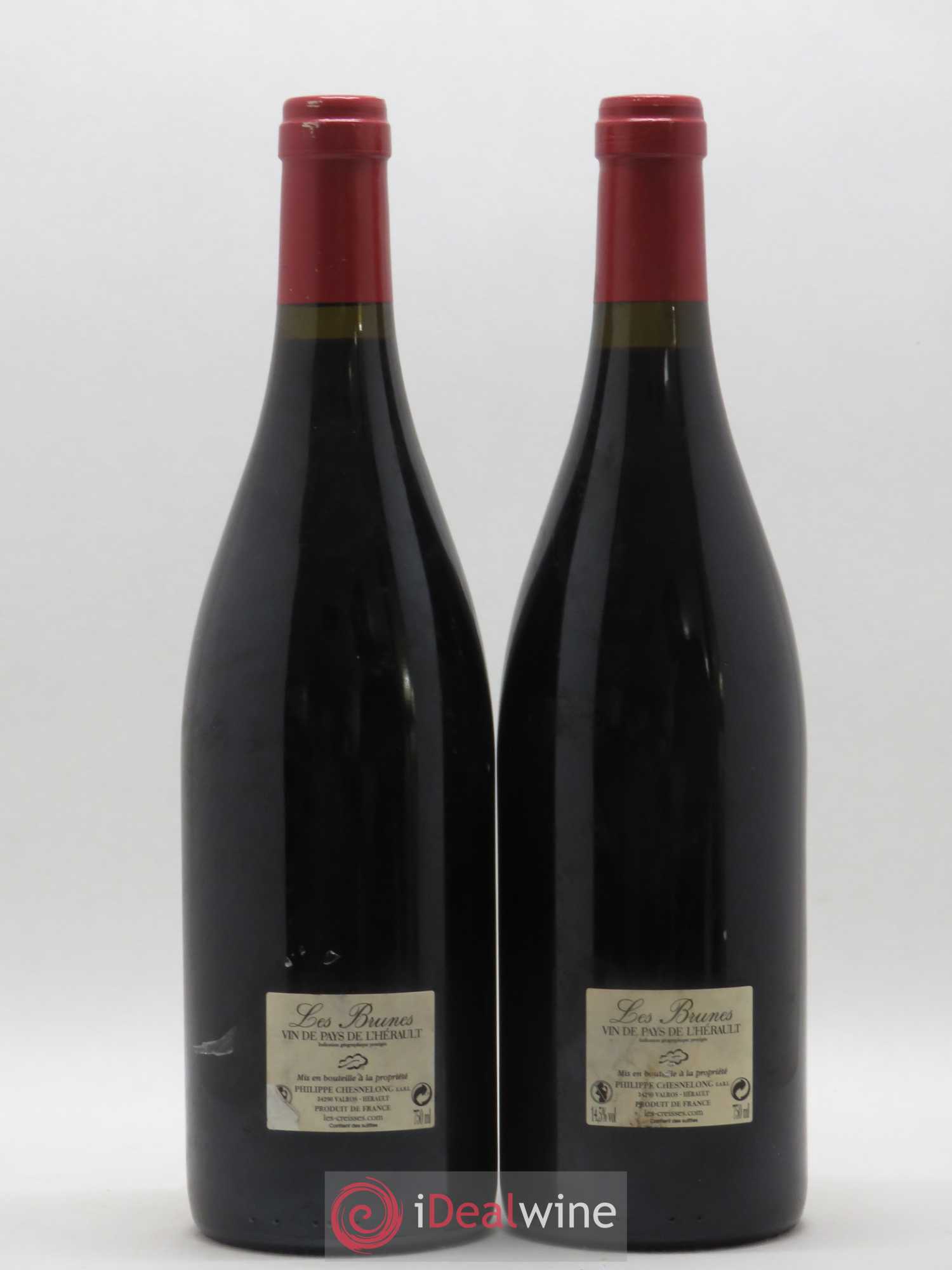 Pays d'Hérault Les Brunes Domaine Des Creisses 2015 - Posten von 2 Flaschen - 1