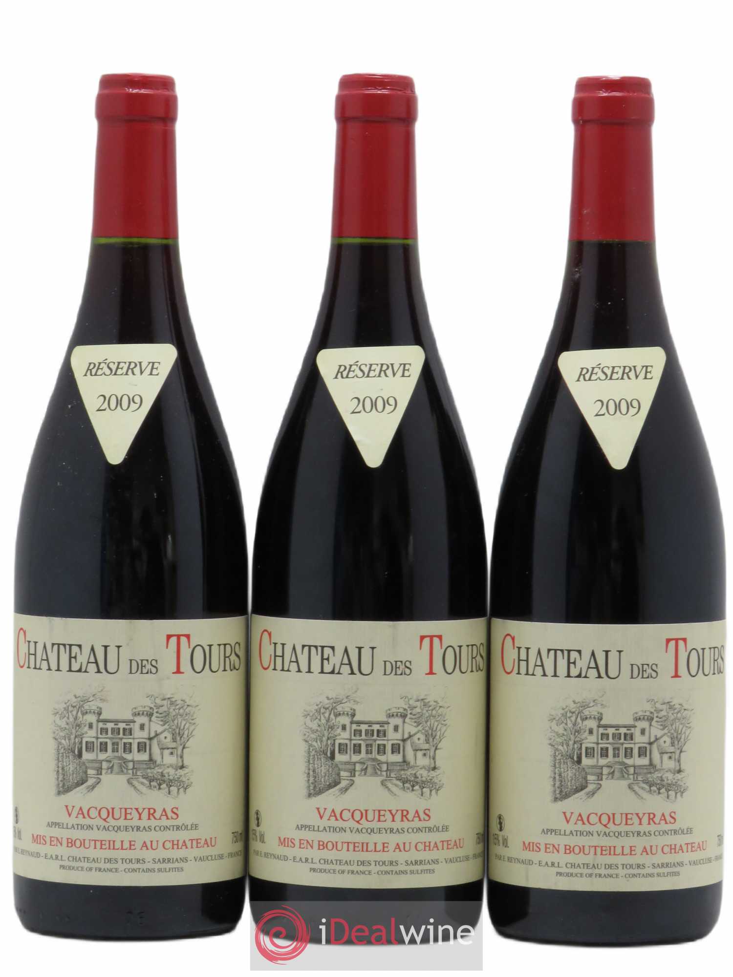 Vacqueyras Château des Tours Emmanuel Reynaud 2009 - Lot de 3 bouteilles - 0