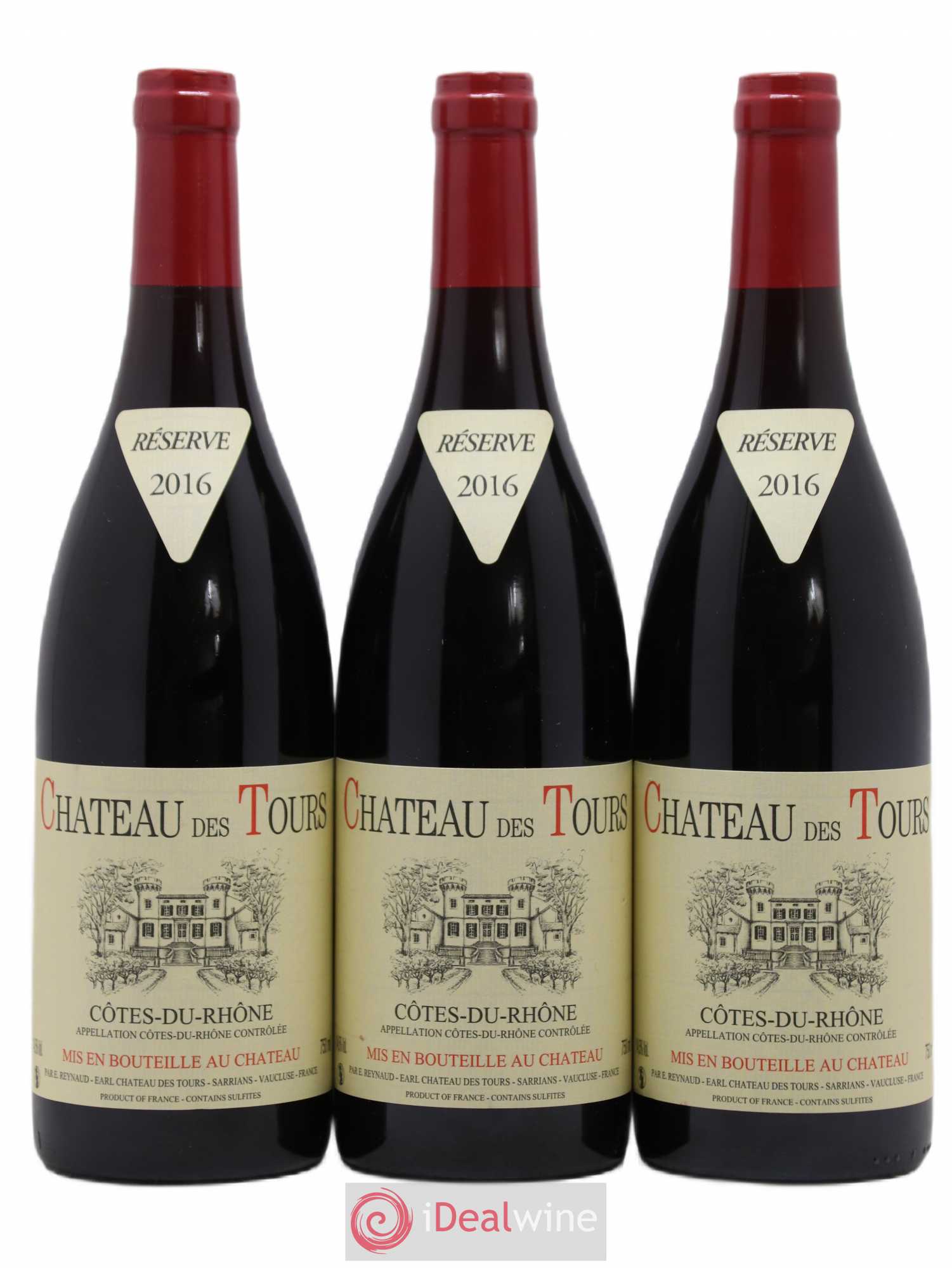 Côtes-du-Rhône Château des Tours Emmanuel Reynaud 2016 - Lot de 3 bouteilles - 0
