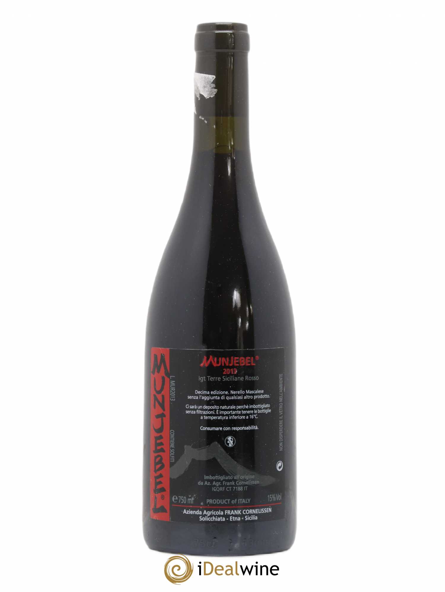 Etna Rosso Munjebel Frank Cornelissen 2013 - Lot de 1 bouteille - 0