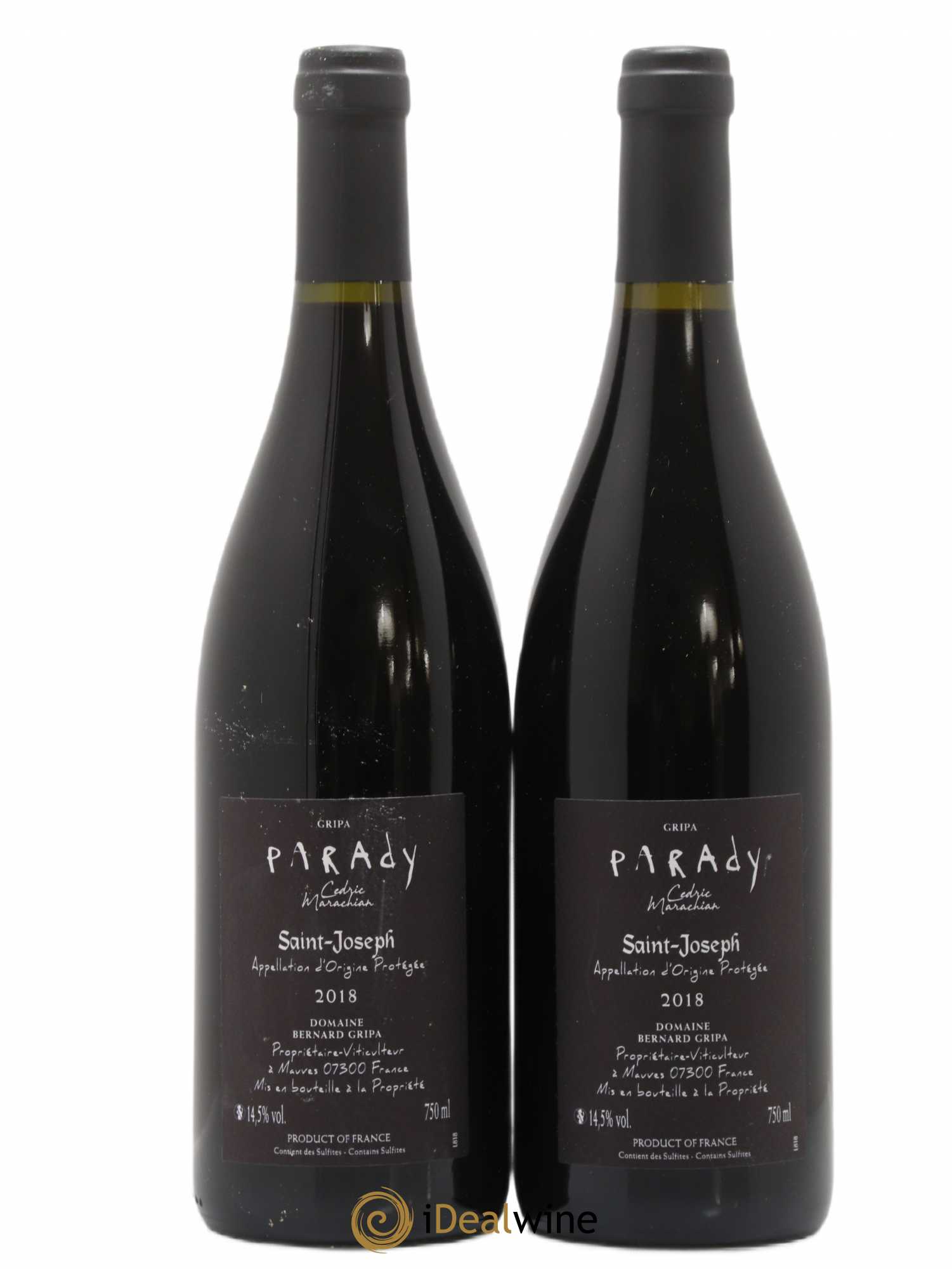Saint-Joseph Parady Bernard Gripa 2018 - Lot de 2 bouteilles - 1