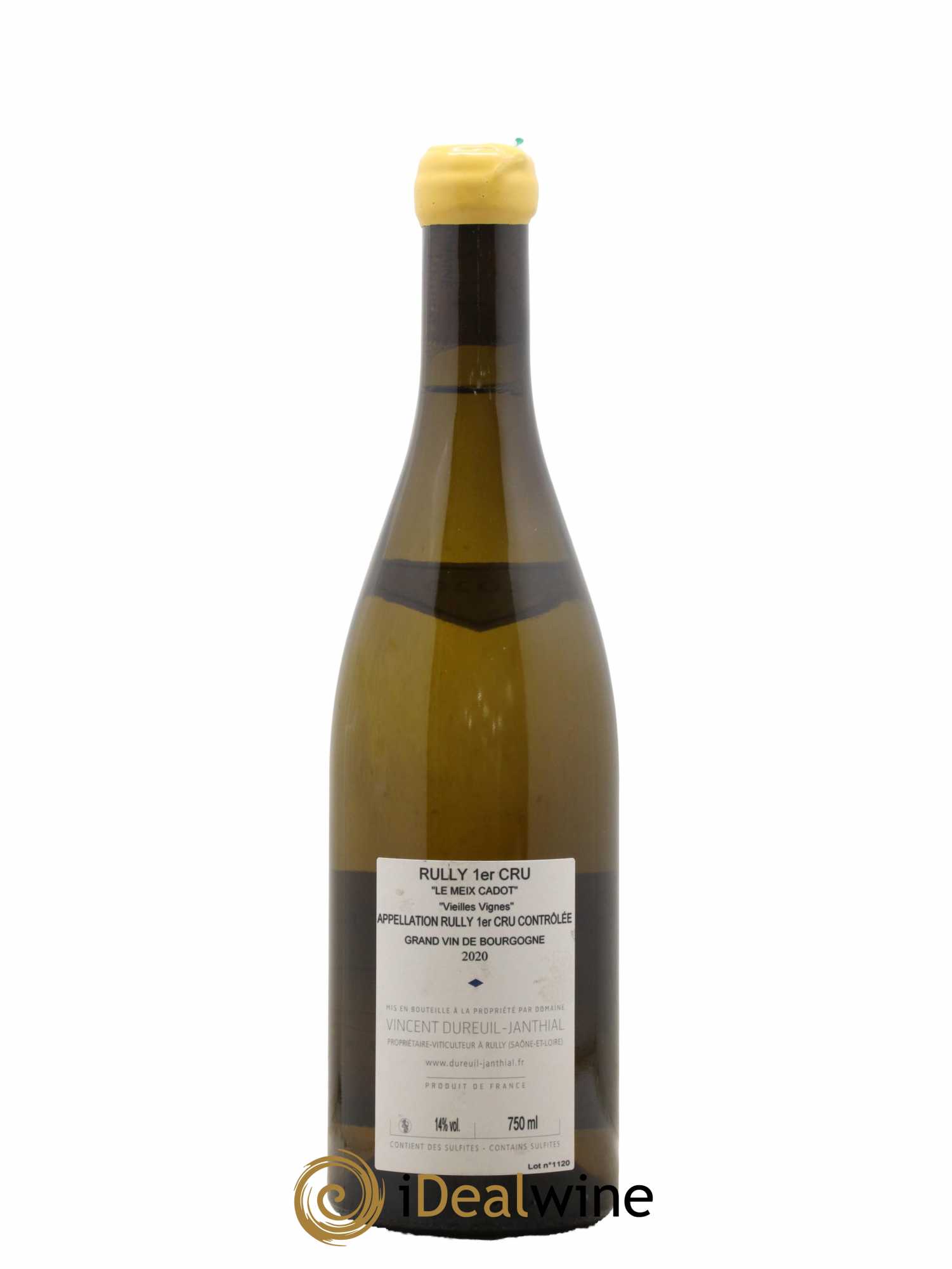 Rully 1er Cru Le Meix Cadot Vieilles Vignes Vincent Dureuil-Janthial 2020 - Lot de 1 bouteille - 1
