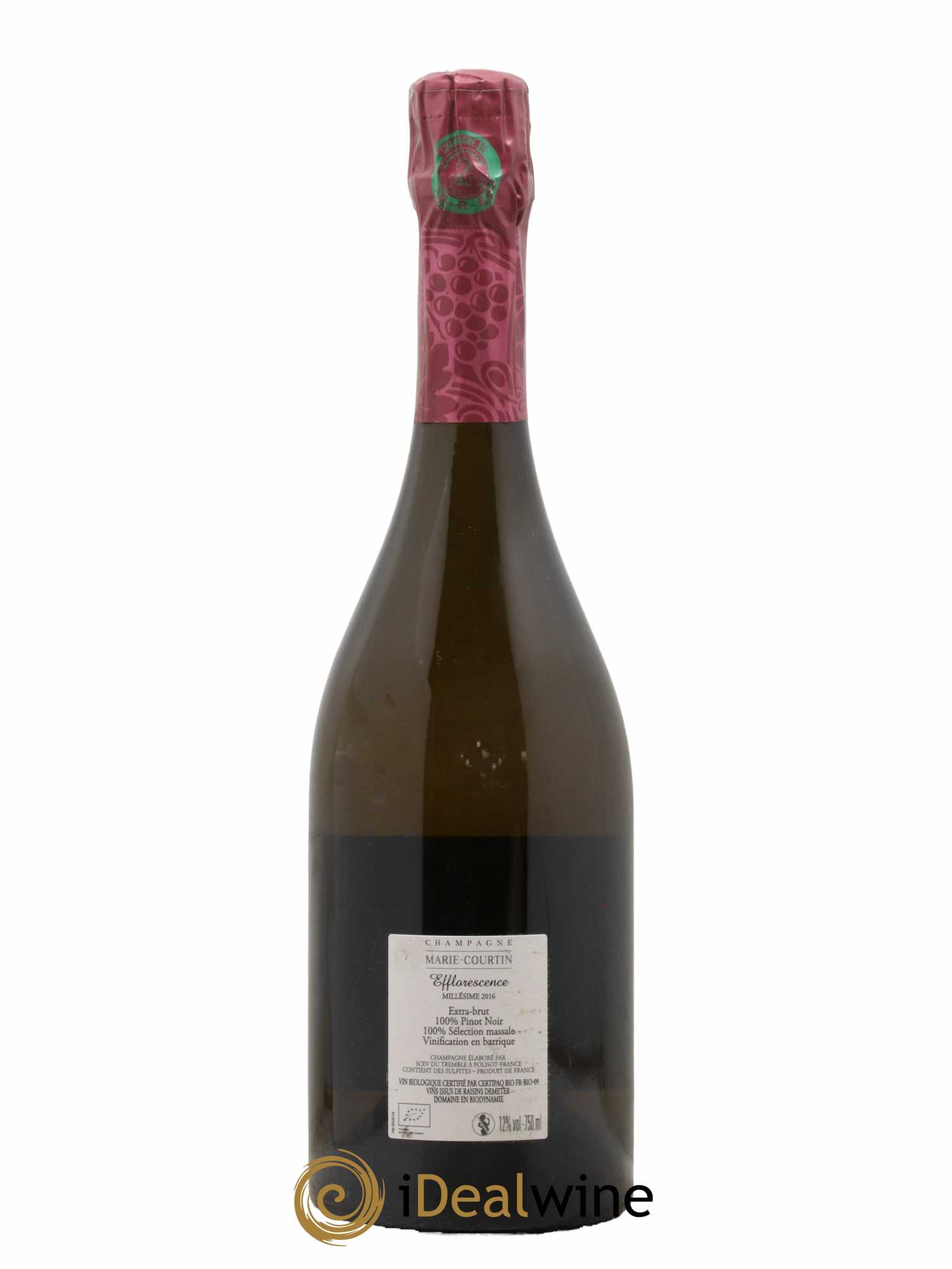 Champagne Extra brut Efflorescence Marie Courtin 2016 - Lot de 1 bouteille - 1