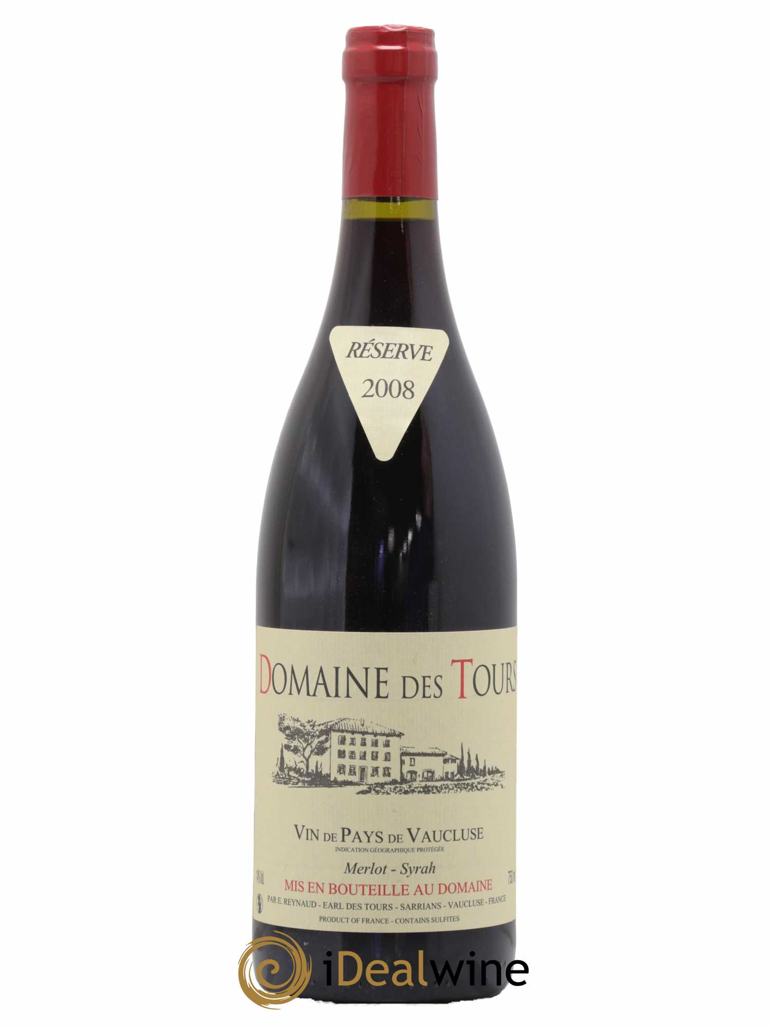 Vaucluse Domaine des Tours Merlot-Syrah Emmanuel Reynaud 2008 - Lot de 1 bouteille - 0