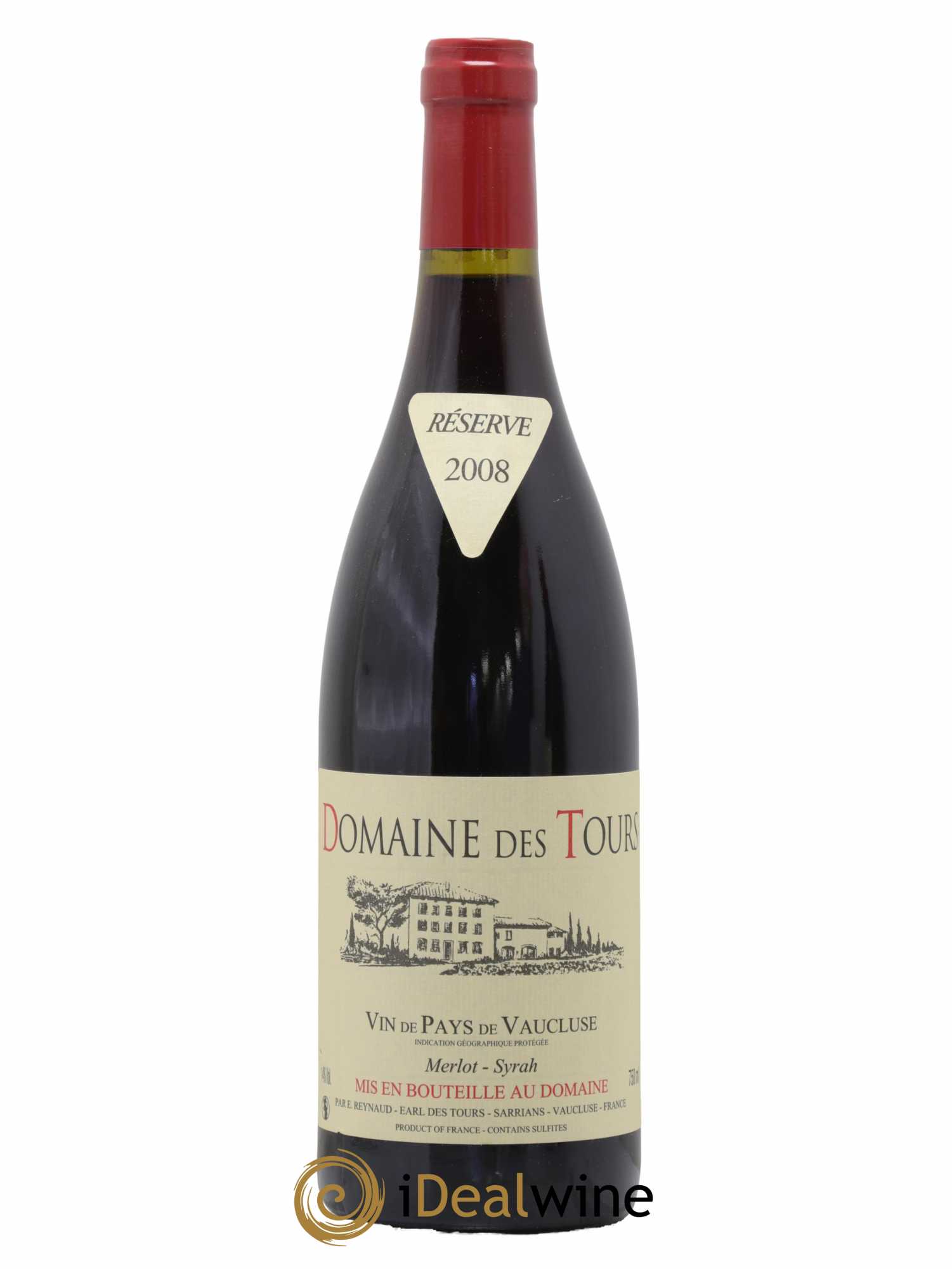 Vaucluse Domaine des Tours Merlot-Syrah Emmanuel Reynaud 2008 - Lot de 1 bouteille - 0