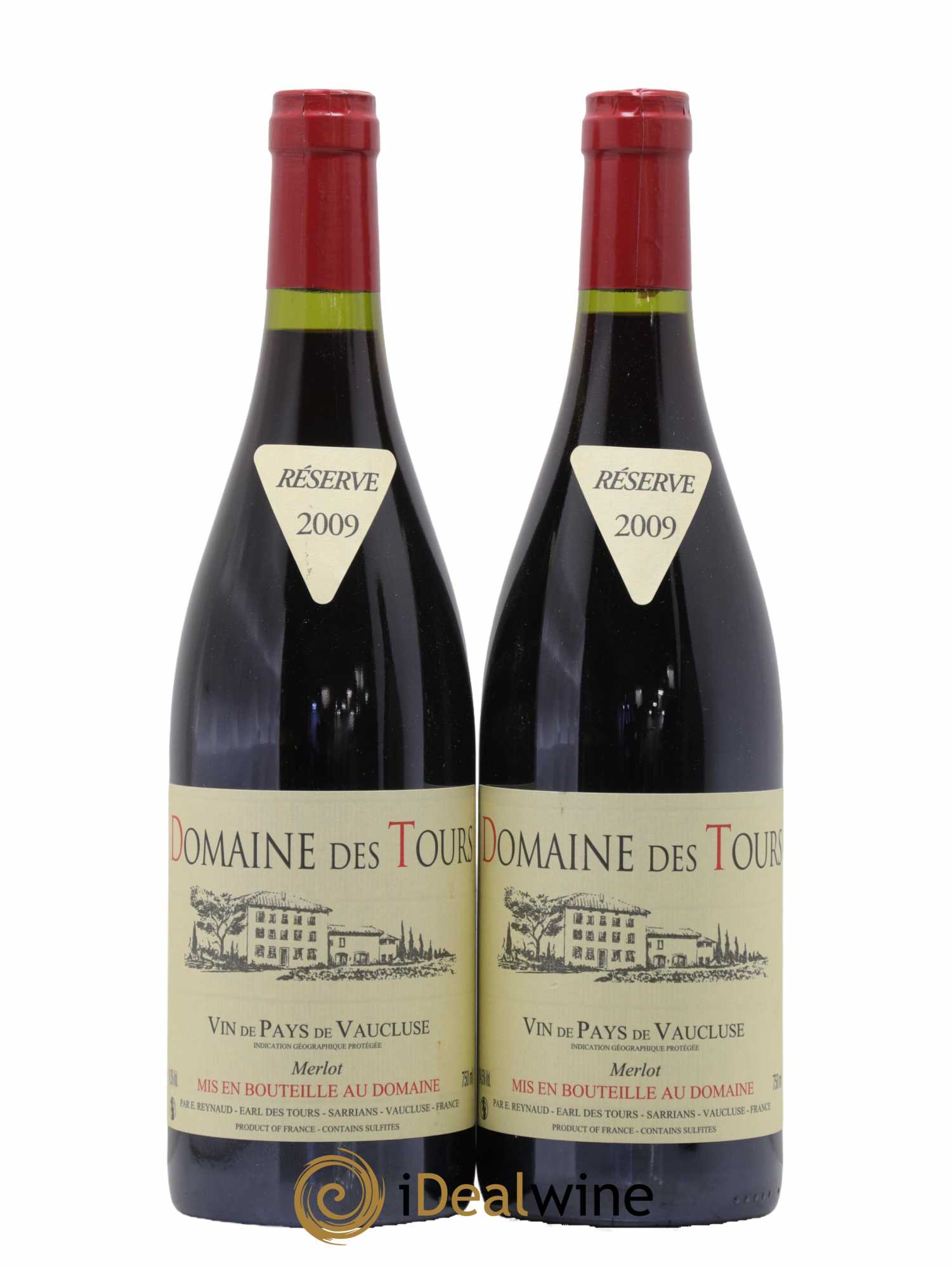 Vaucluse Domaine des Tours Merlot Emmanuel Reynaud 2009 - Lot de 2 bouteilles - 0