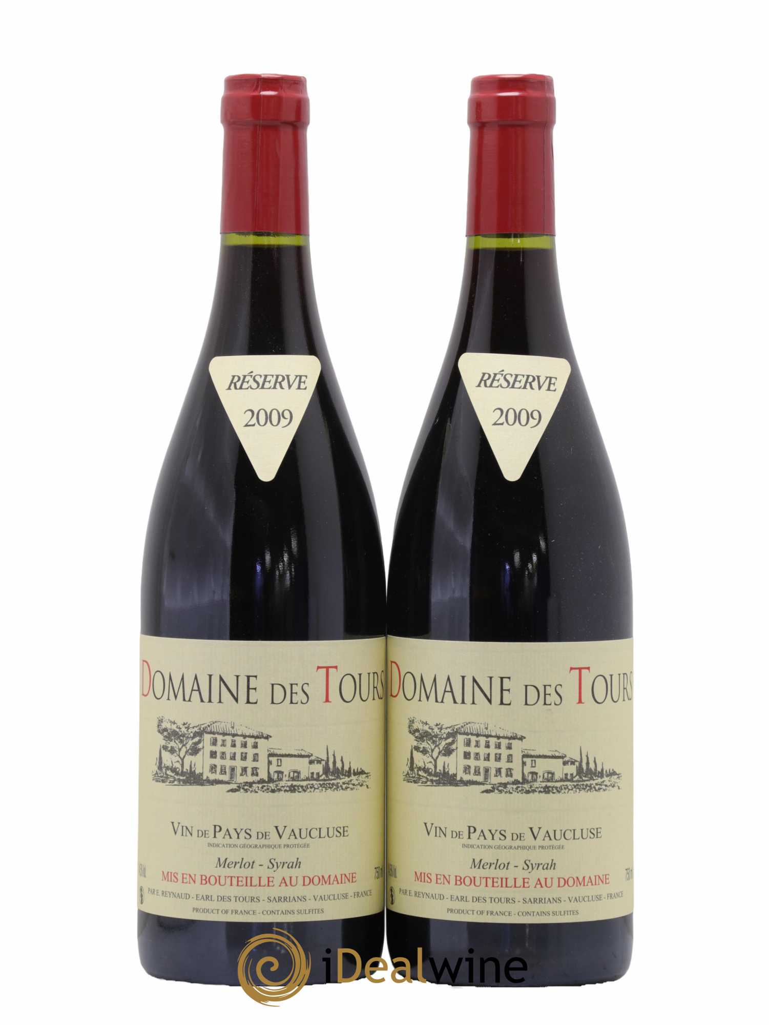 Vaucluse Domaine des Tours Merlot-Syrah Emmanuel Reynaud 2009 - Lot de 2 bouteilles - 0