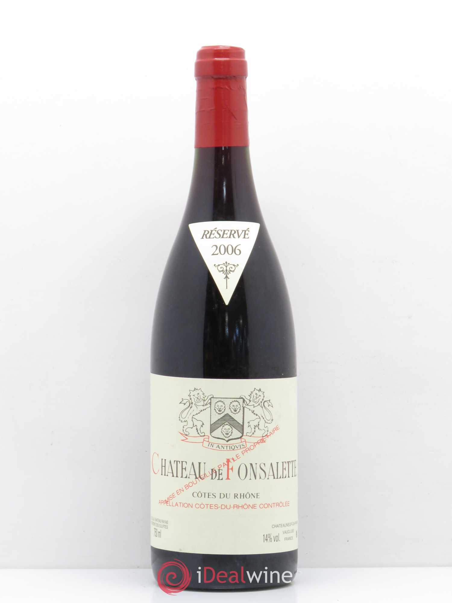 Côtes-du-Rhône Château de Fonsalette Emmanuel Reynaud 2006 - Lot de 1 bouteille - 0