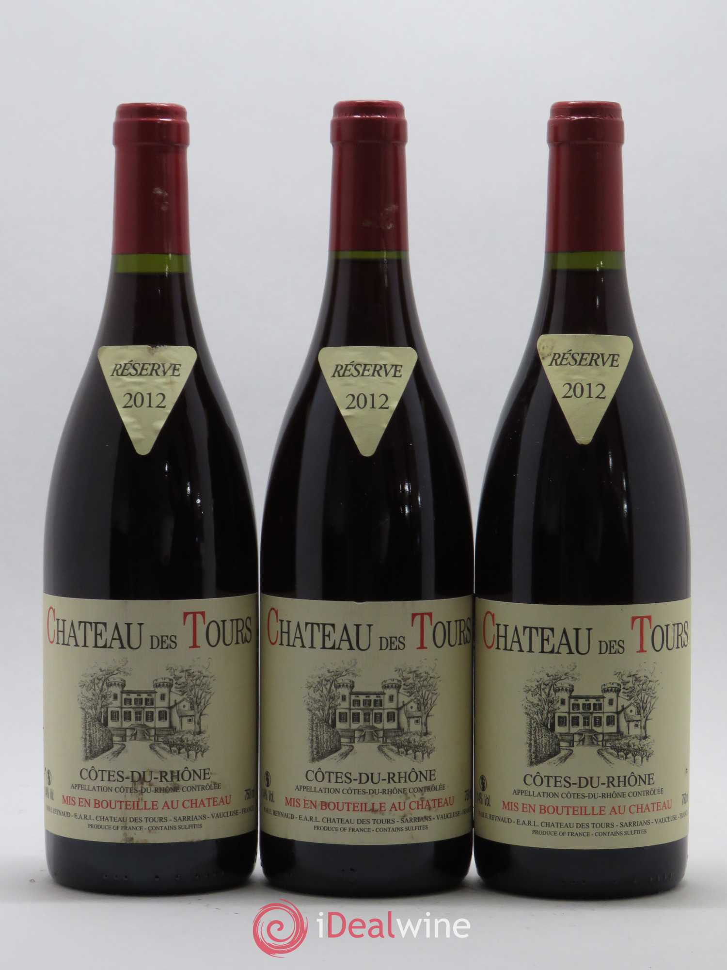Côtes-du-Rhône Château des Tours Emmanuel Reynaud 2012 - Lot de 3 bouteilles - 0