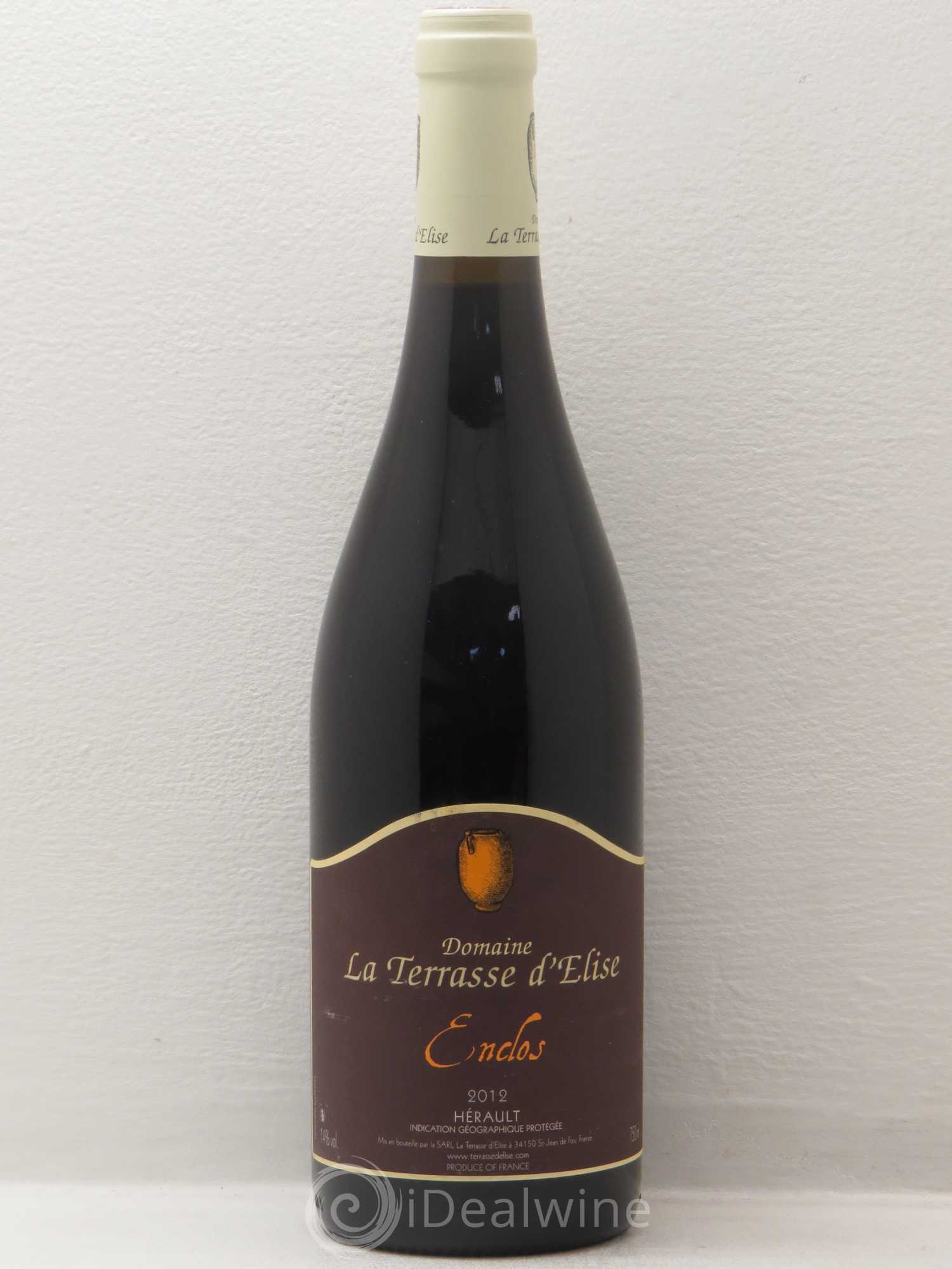 Pays d'Hérault L'Enclos Terrasse d'Elise (Domaine de la) 2012 - Lot de 1 bouteille - 0