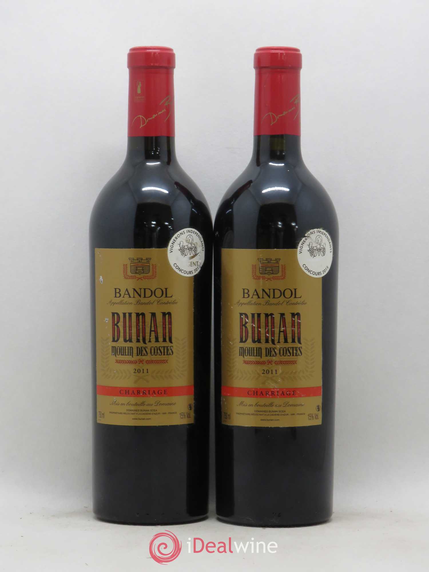 Bandol Bunan Moulin des Costes Cuvée Charriage 2011 - Posten von 2 Flaschen - 0