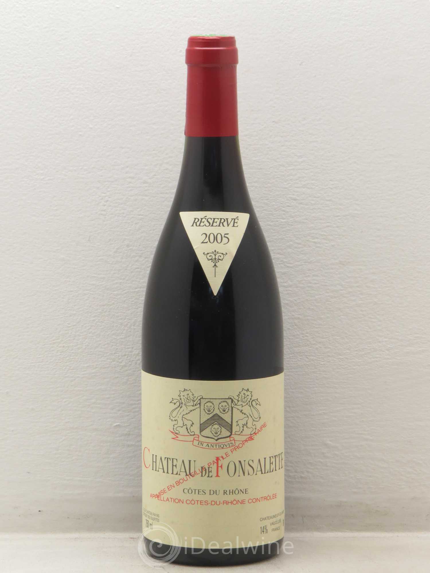 Côtes-du-Rhône Château de Fonsalette Emmanuel Reynaud 2005 - Lot de 1 bouteille - 0