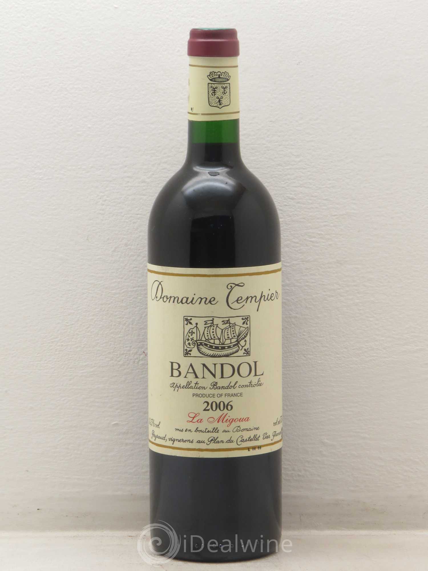 Bandol Domaine Tempier Cuvée La Migoua Famille Peyraud 2006 - Lot de 1 bouteille - 0
