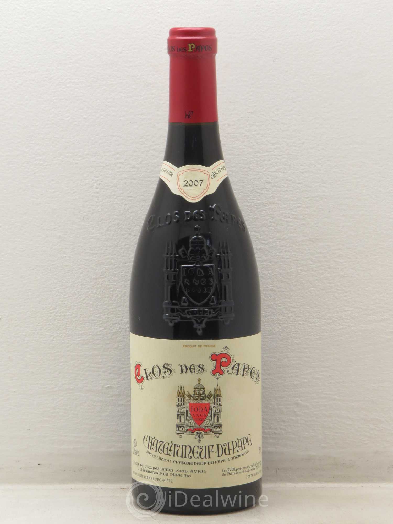 Châteauneuf-du-Pape Clos des Papes - Paul Avril 2007 - Lot de 1 bouteille - 0