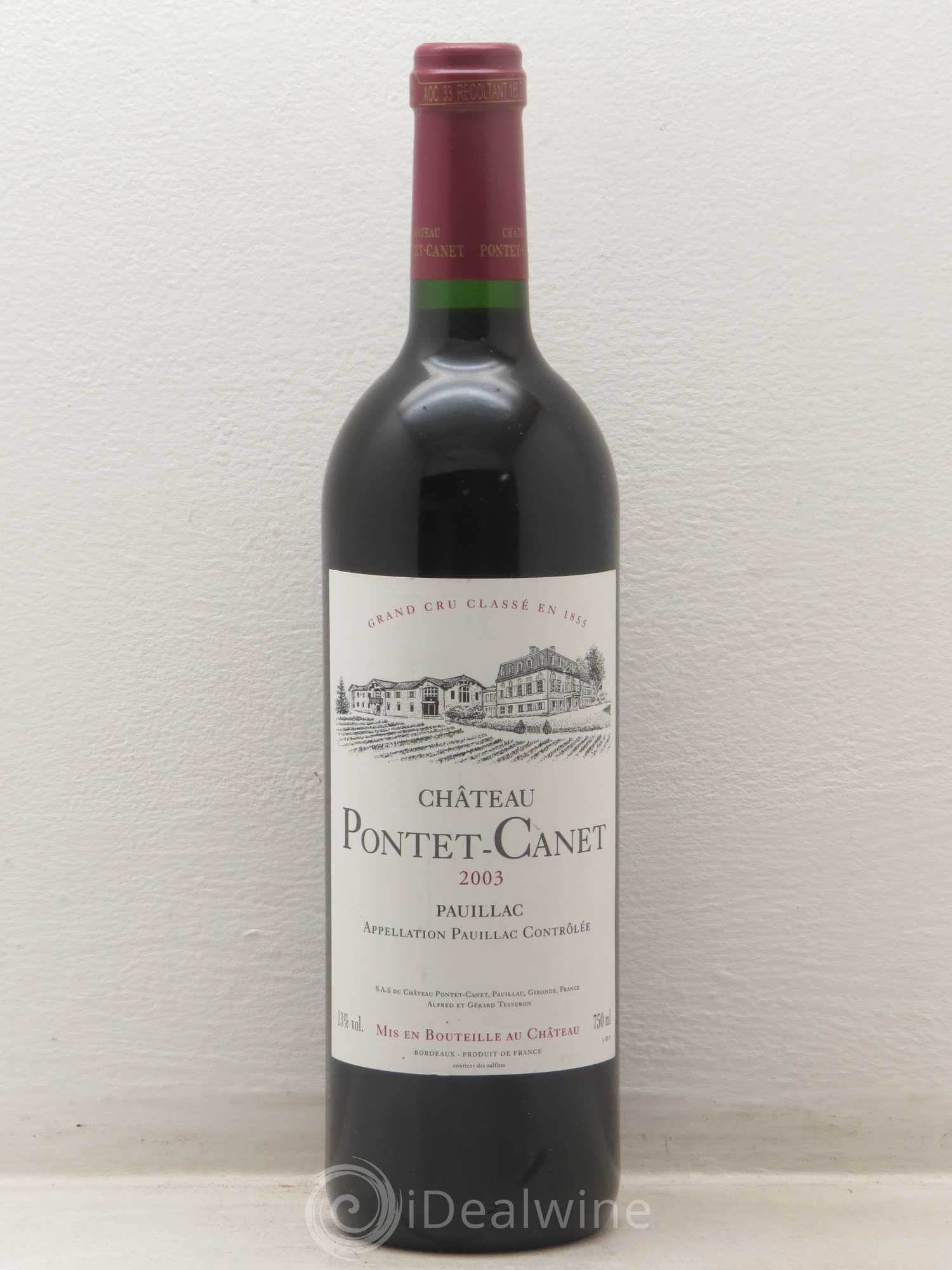 Château Pontet Canet 5ème Grand Cru Classé 2003 - Lot de 1 bouteille - 0