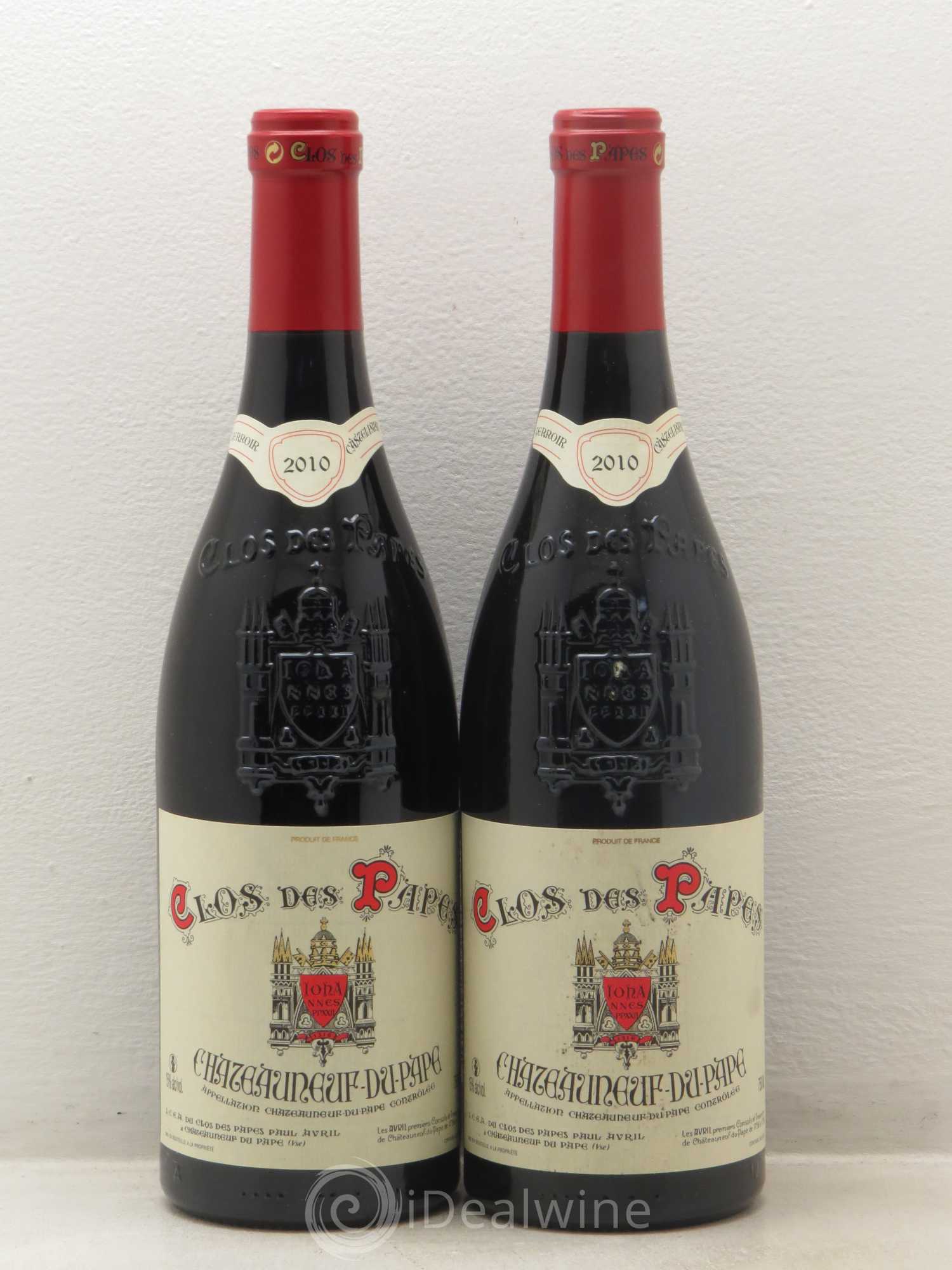 Châteauneuf-du-Pape Clos des Papes - Paul Avril 2010 - Lot de 2 bouteilles - 0
