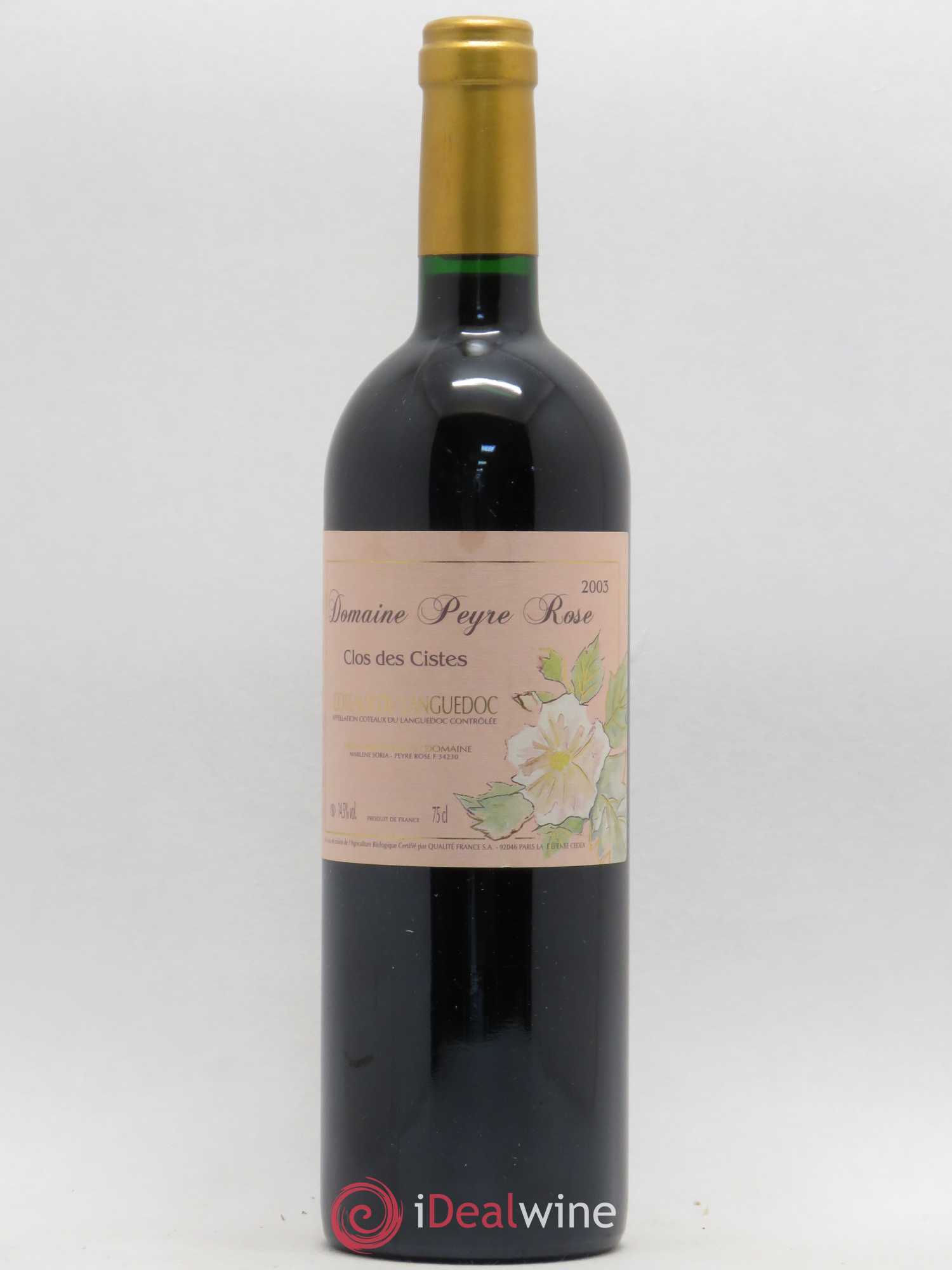 Vin de France (anciennement Coteaux du Languedoc) Domaine Peyre Rose Les Cistes Marlène Soria 2003 - Lot de 1 bouteille - 0