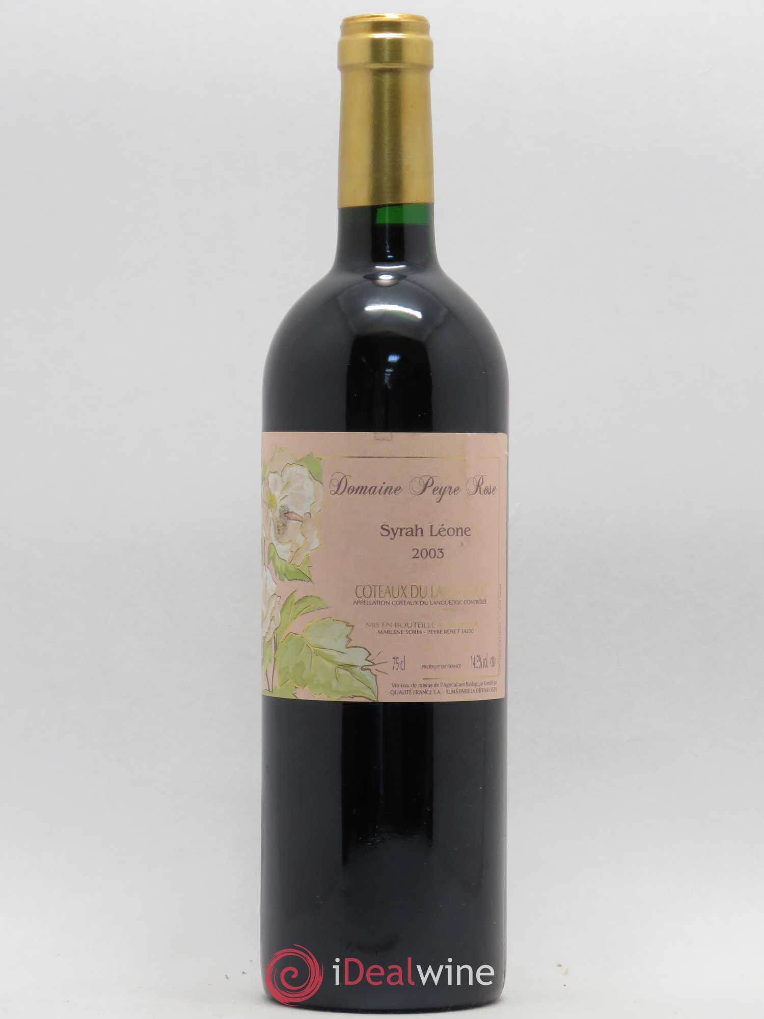 Coteaux du Languedoc Domaine Peyre Rose Belle Léone (anciennement Syrah Léone) Marlène Soria 2003 - Lot de 1 bouteille - 0