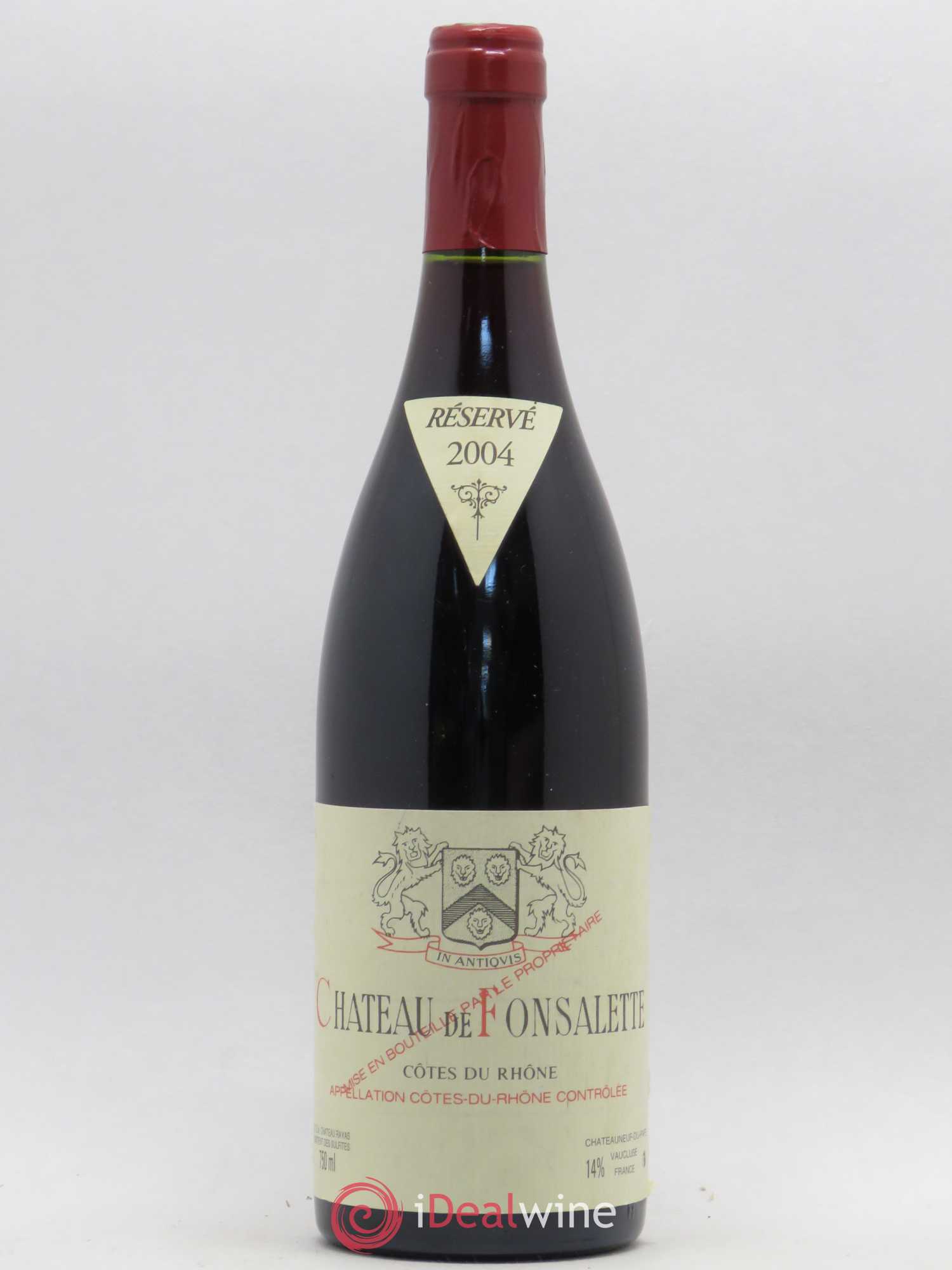 Côtes-du-Rhône Château de Fonsalette Emmanuel Reynaud 2004 - Lot de 1 bouteille - 0