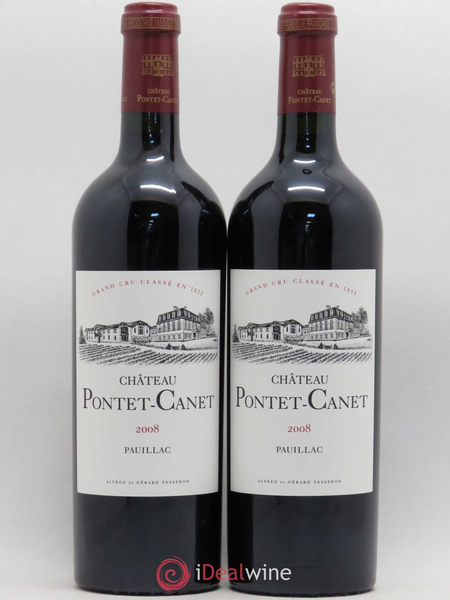 Château Pontet Canet 5ème Grand Cru Classé 2008 - Lot de 2 bouteilles - 0