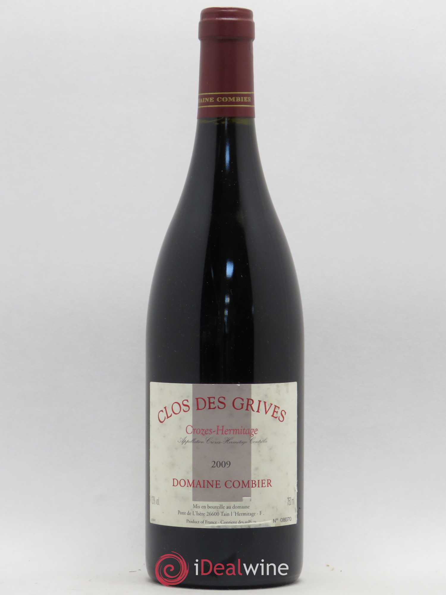 Crozes-Hermitage Clos des Grives Combier 2009 - Lot de 1 bouteille - 0