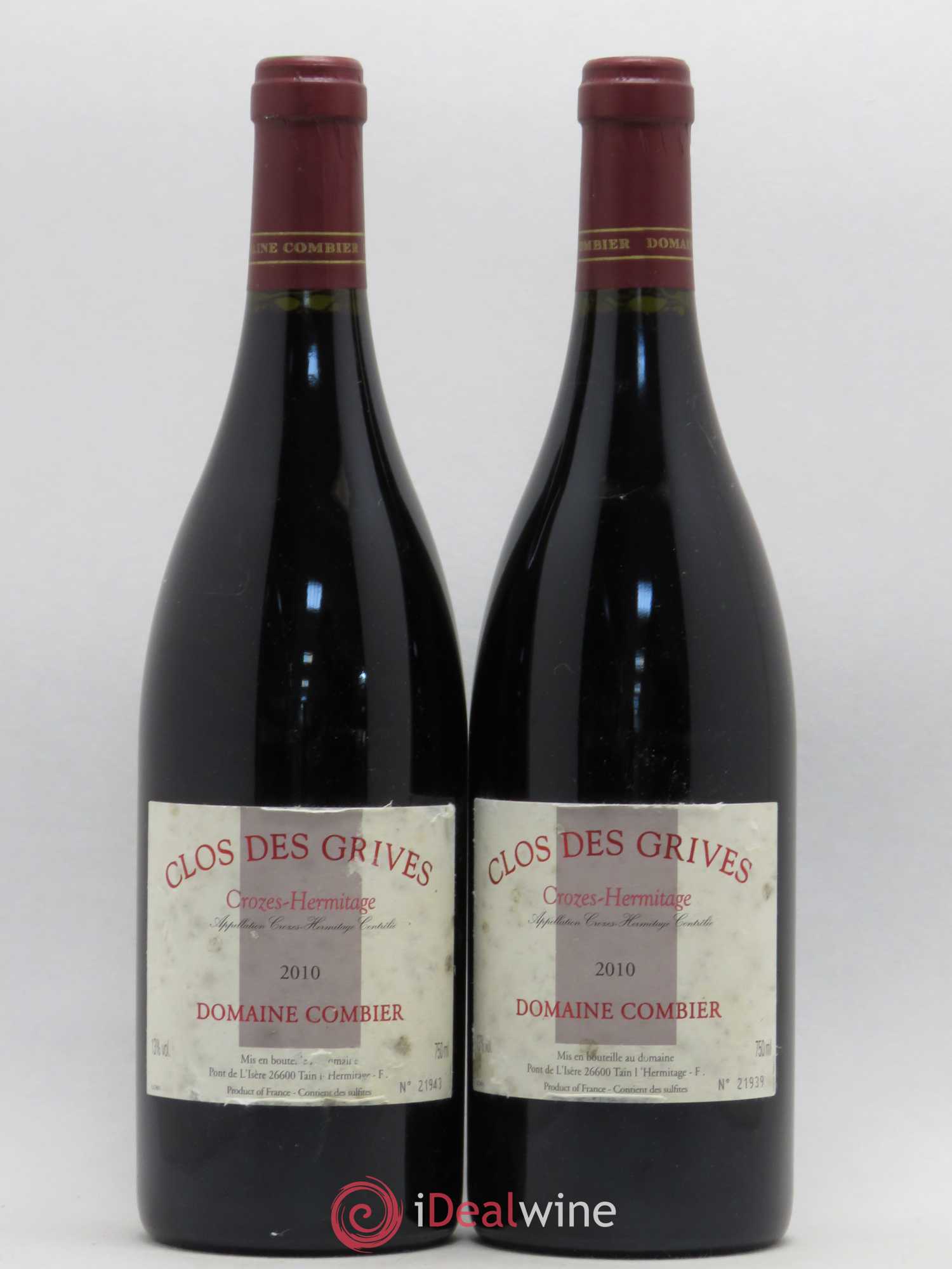 Crozes-Hermitage Clos des Grives Combier 2010 - Lot de 2 bouteilles - 0
