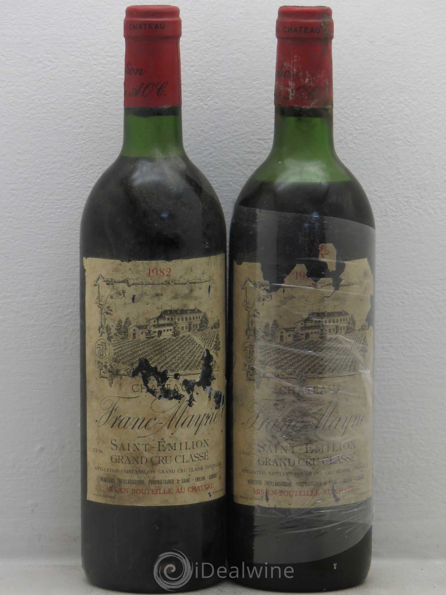 Château Franc Mayne Grand Cru Classé 1982 - Lot de 2 bouteilles - 0