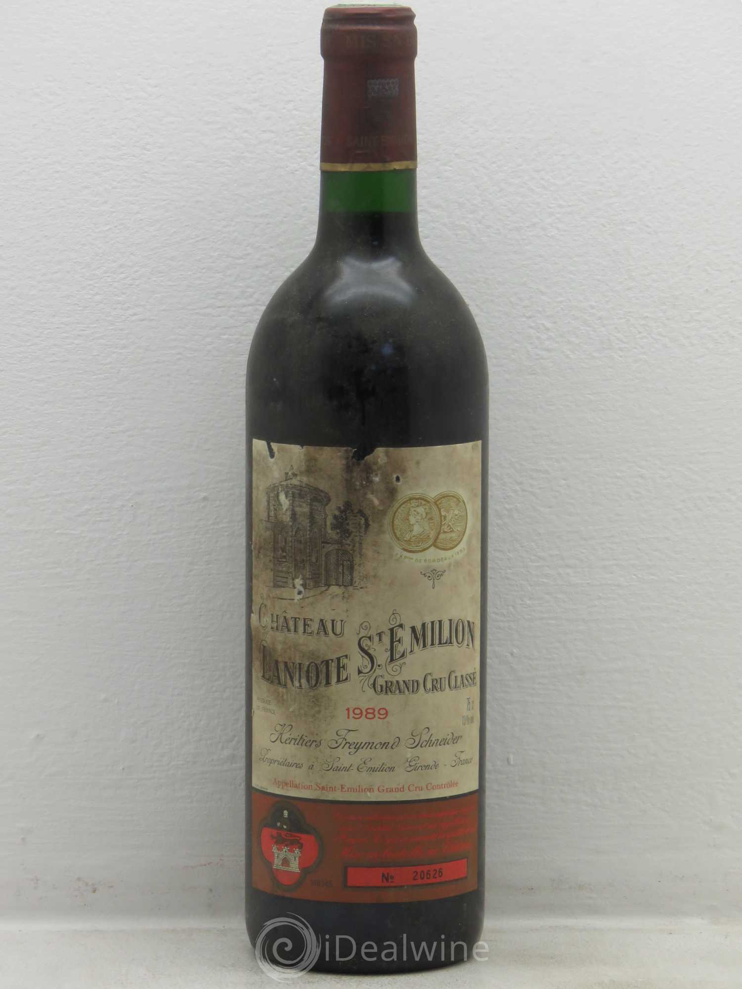 Château Laniote Grand Cru Classé 1989 - Lot de 1 bouteille - 0