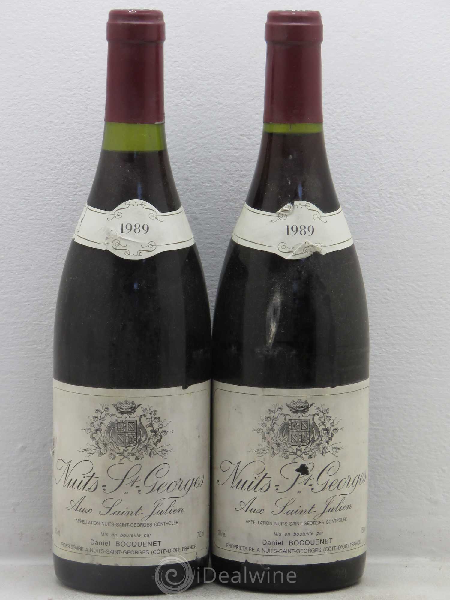 Nuits-Saint-Georges Aux Saints Julien Bocquenet 1989 - Posten von 2 Flaschen - 0