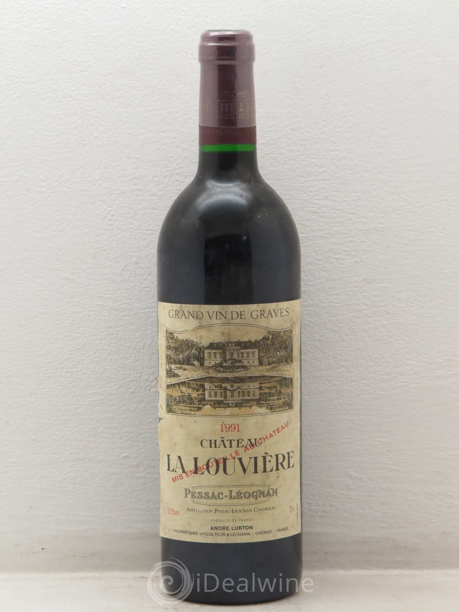 Château la Louvière 1991 - Lot de 1 bouteille - 0